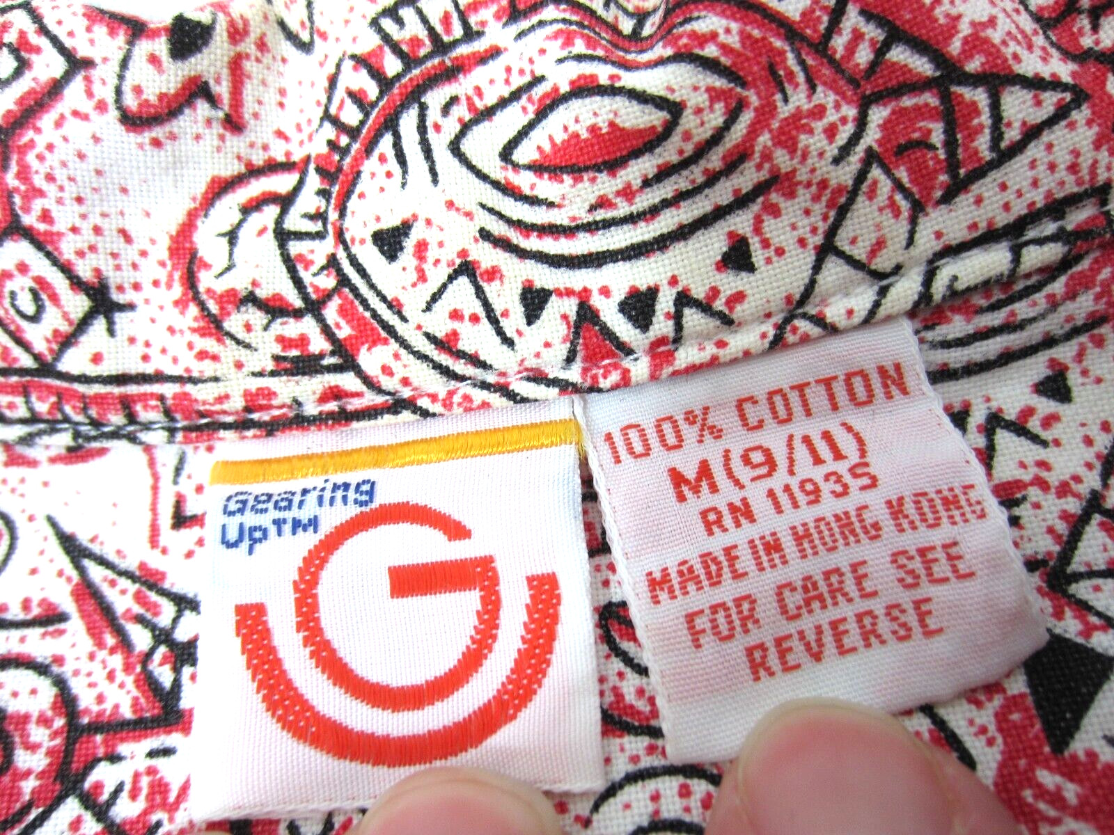 Vintage 80s Graphic Print Art Shirt Women MED Boxy AOP Doodles