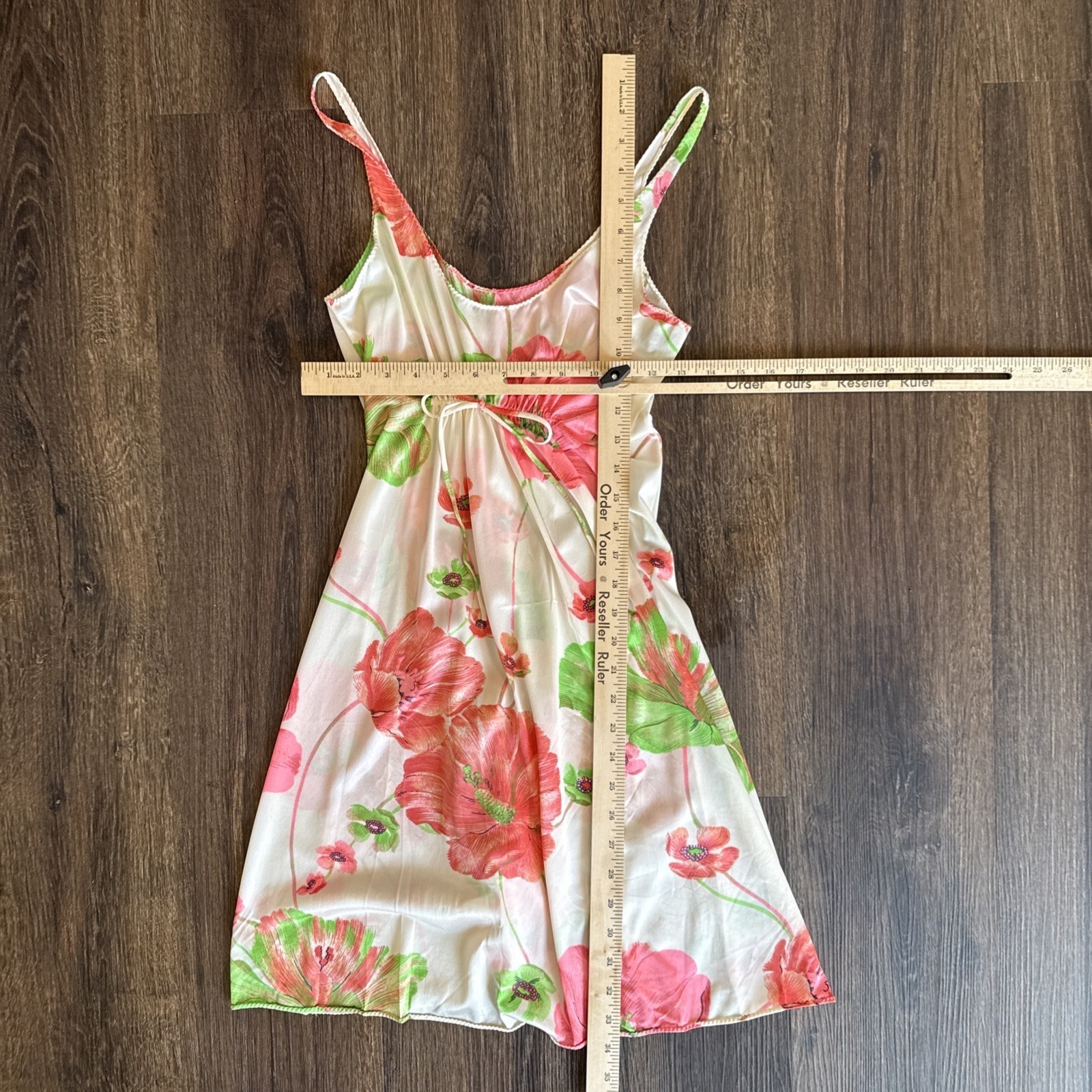 Vintage Lorraine Floral Slip Dress Babydoll Nightie Sexy Retro Silky Size S Y2K