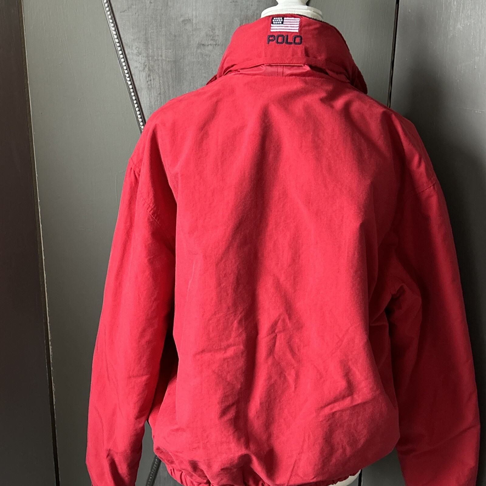 Ladies Ralph Lauren vintage Polo Jacket Red MED Elastic Waist Classic style EUC
