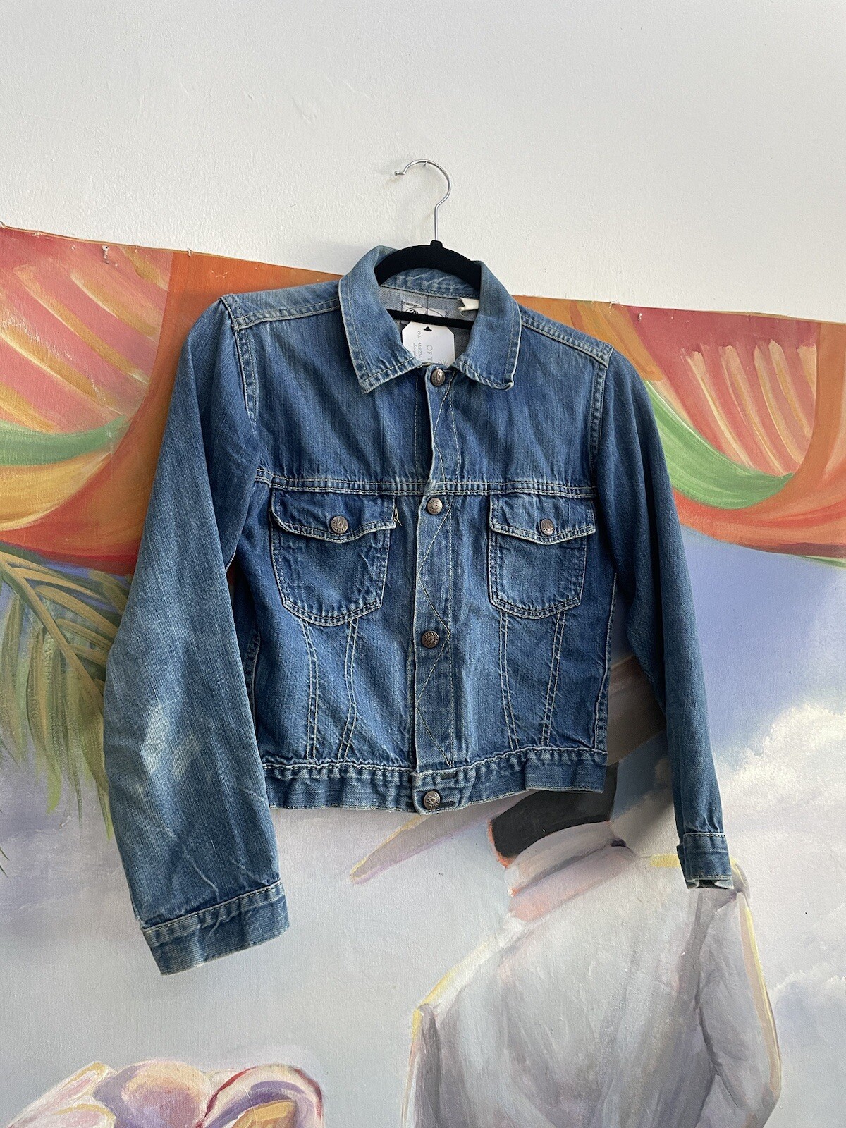 Vintage 1950s Denim Jacket Strong Reliable Madewell Cropped Small Size