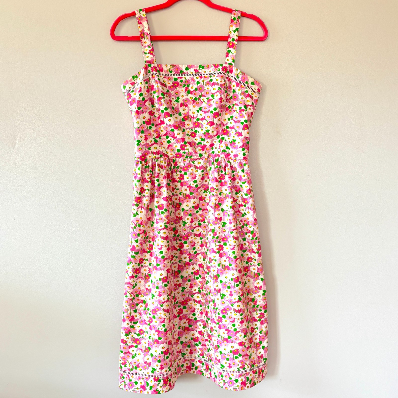 VTG Lanz Originals Pink Floral Dress Cottagecore Dress Sundress sz S/4 DARLING!