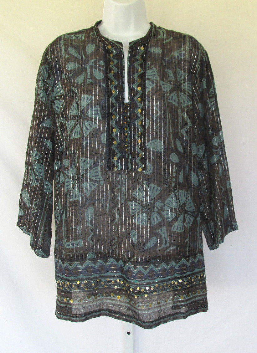 VINTAGE 1990s MILLENIUM COTTON SEQUIN BRASS BUTTON TOP BROCADE THREAD SIZE 18/20