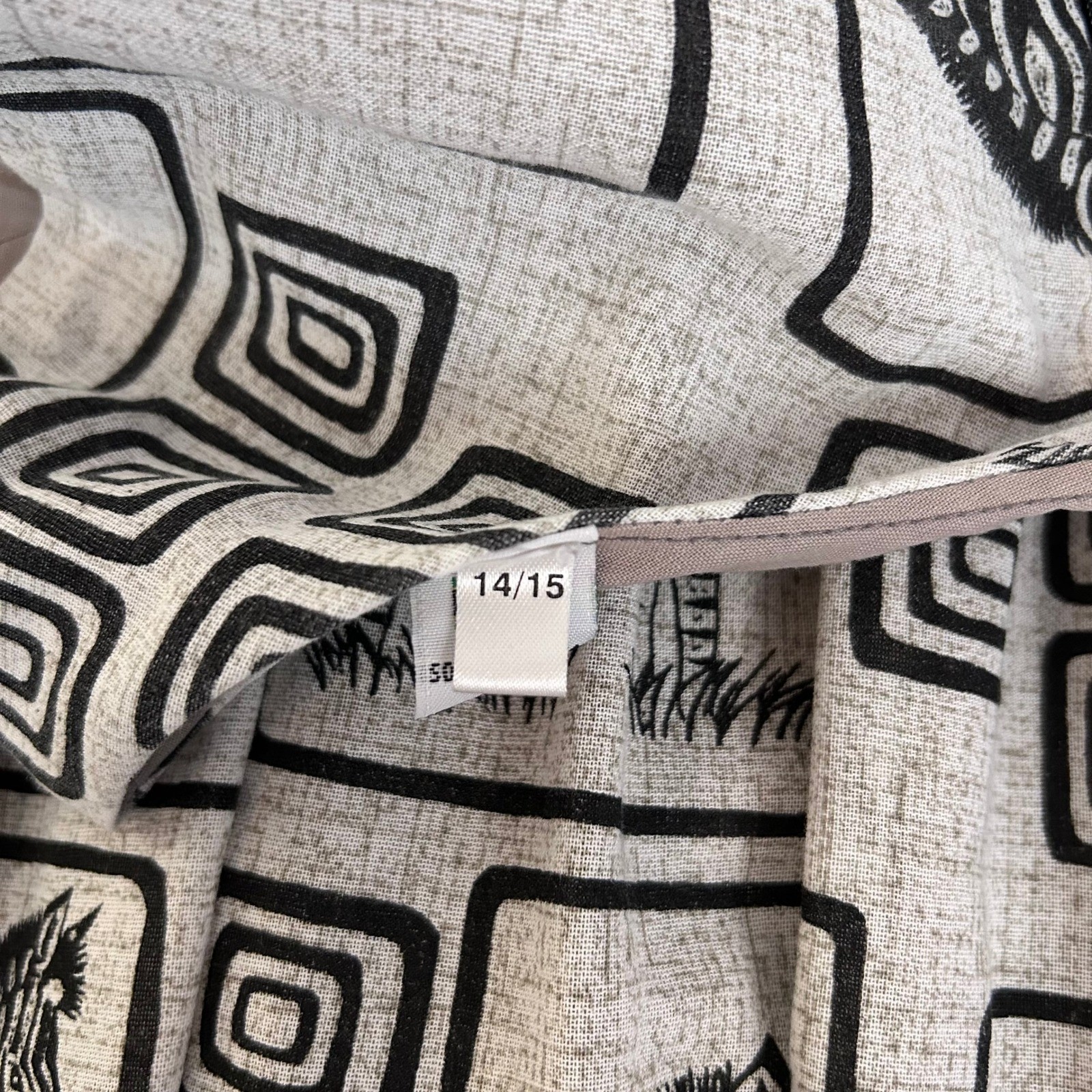 Vintage Zebra Print Fit and Flare Dress Tan Black XS