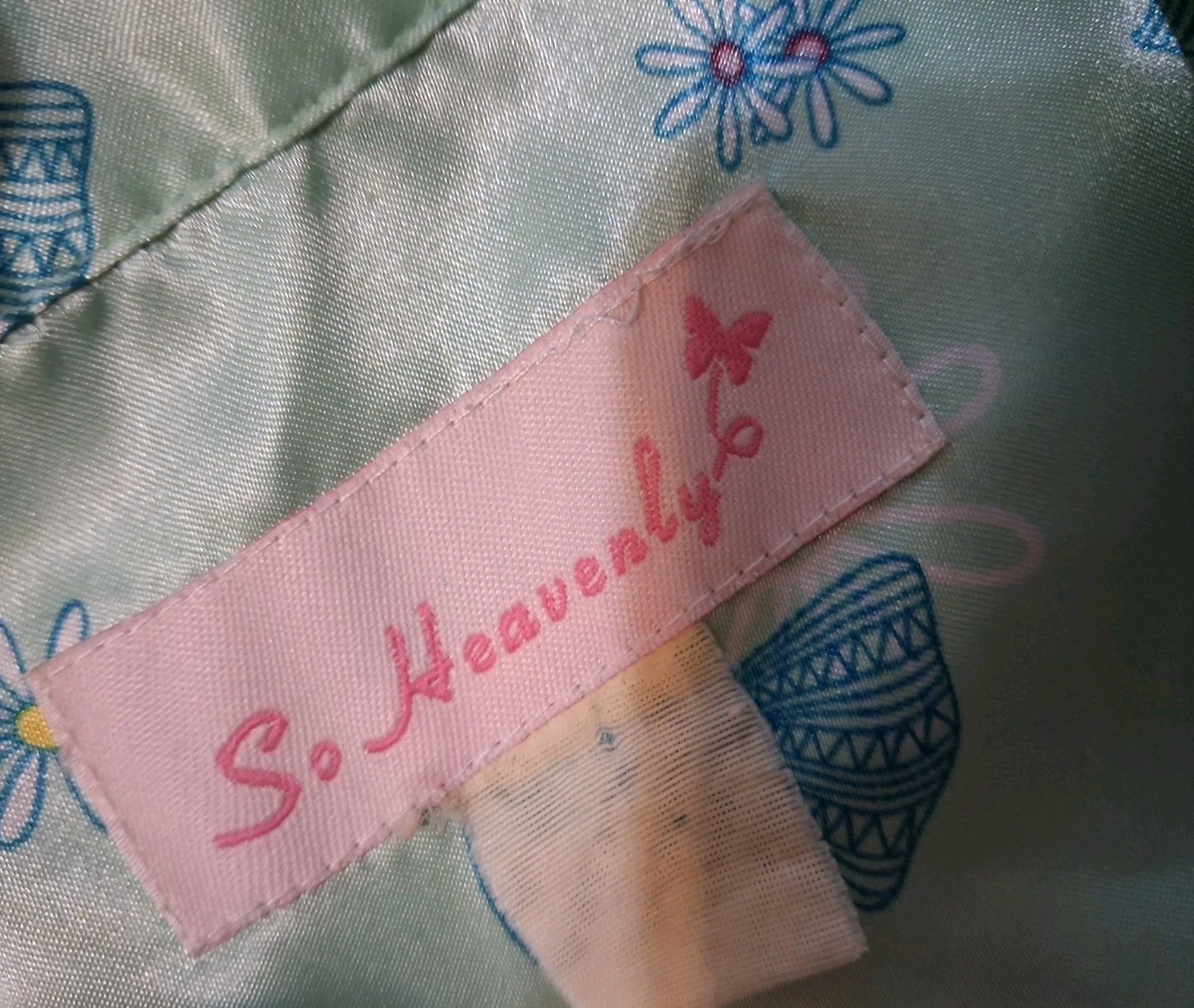 Vintage So Heavenly Pajama Set L Silky Satin Lace Butterfly Lingerie 90sY2K 2000