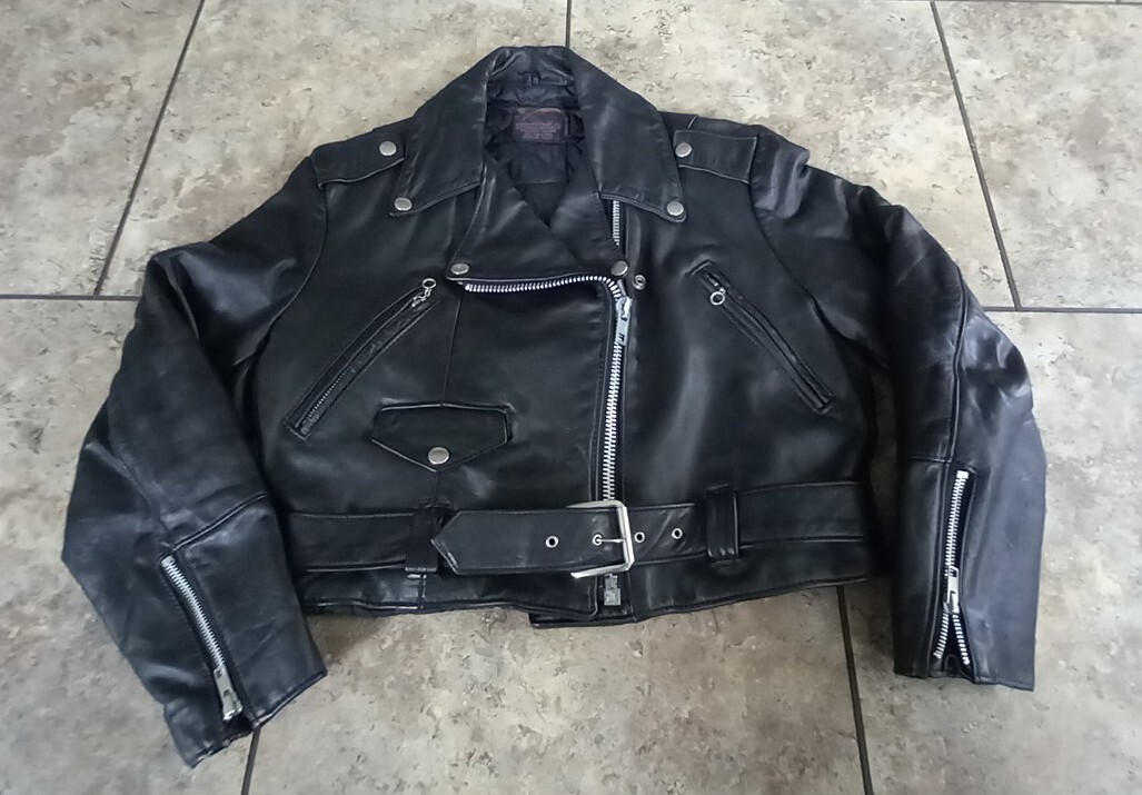 Vintage Stormin Norman 80s Biker Jacket With Harley Back Patch