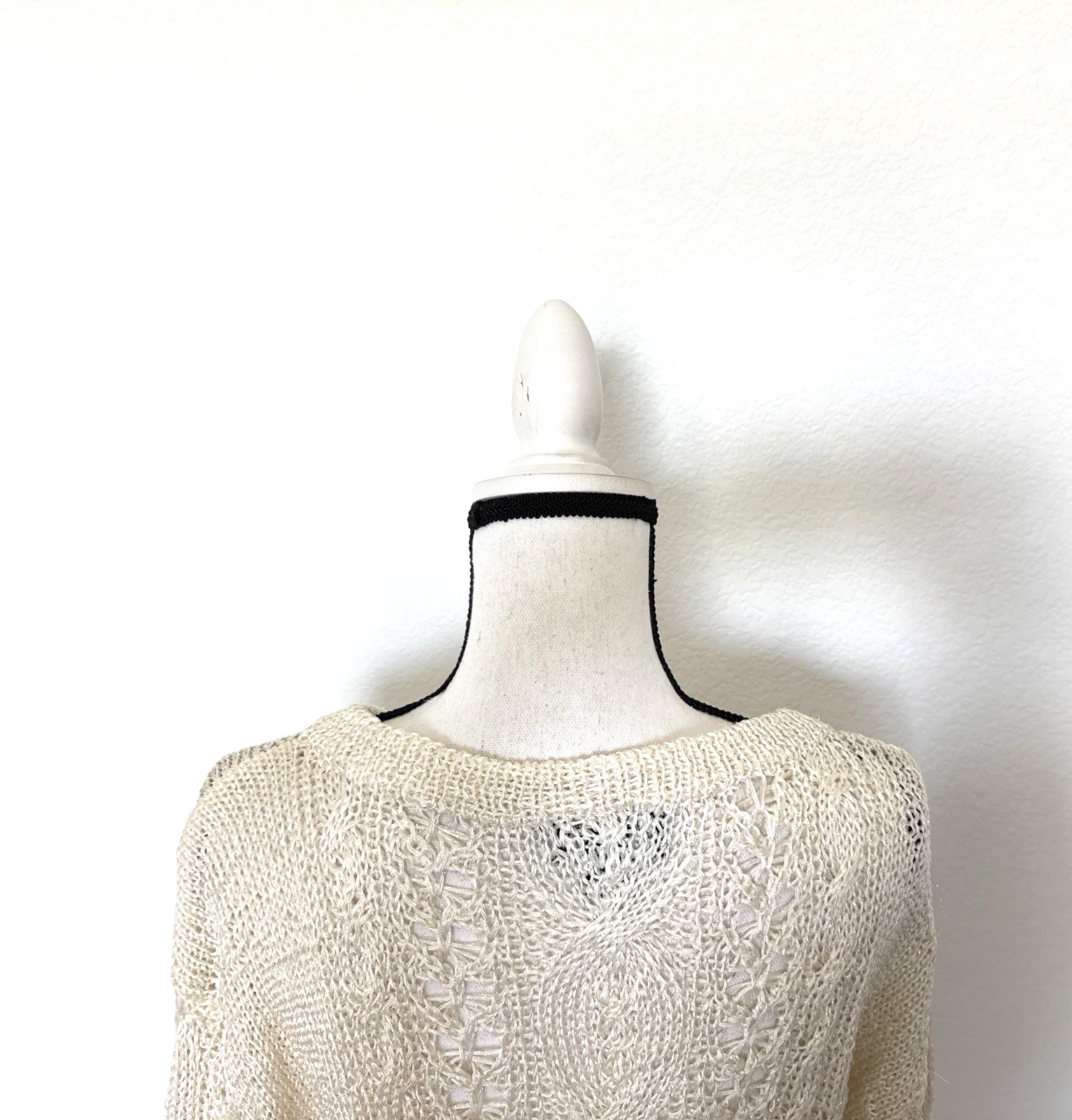 1990s Tunic Length Open Weave Designer Sweater