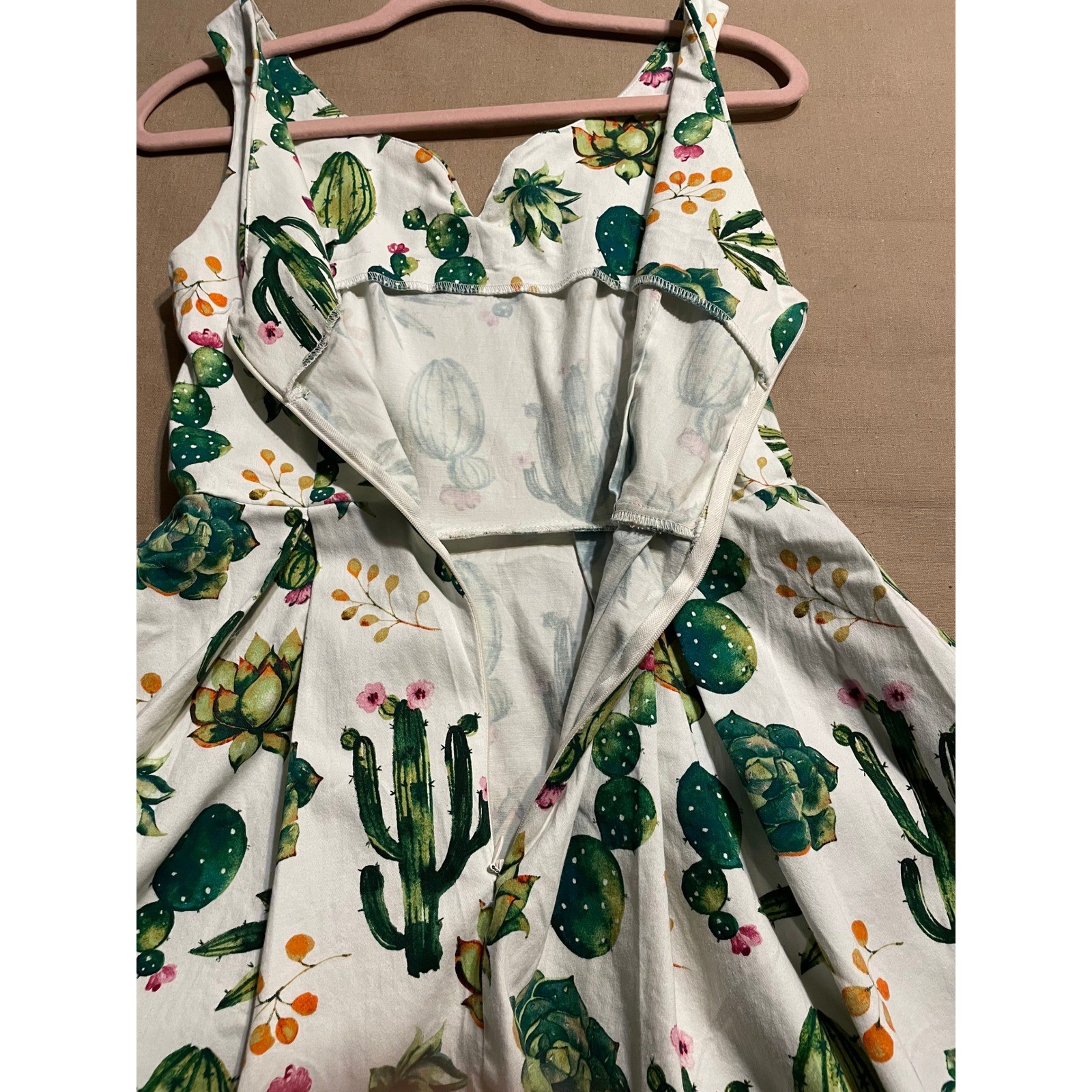 Modcloth IXIA Succulents Cactus Dress Size M Retro Houseplants Gardening Plants