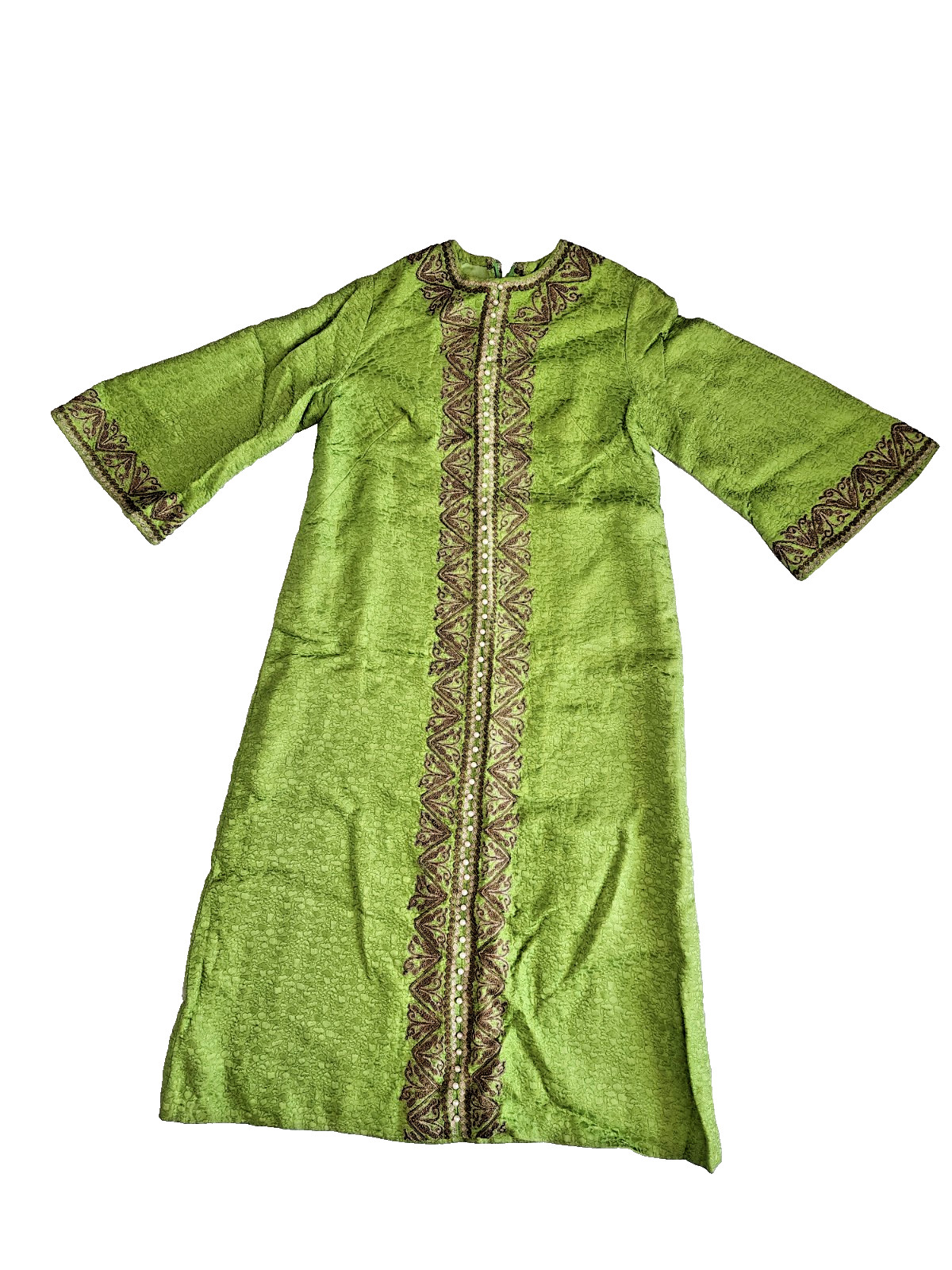 Vtg 1960’s Miss Egypt Haute Couture Caftan Kaftan Takchita Embroidered Garment