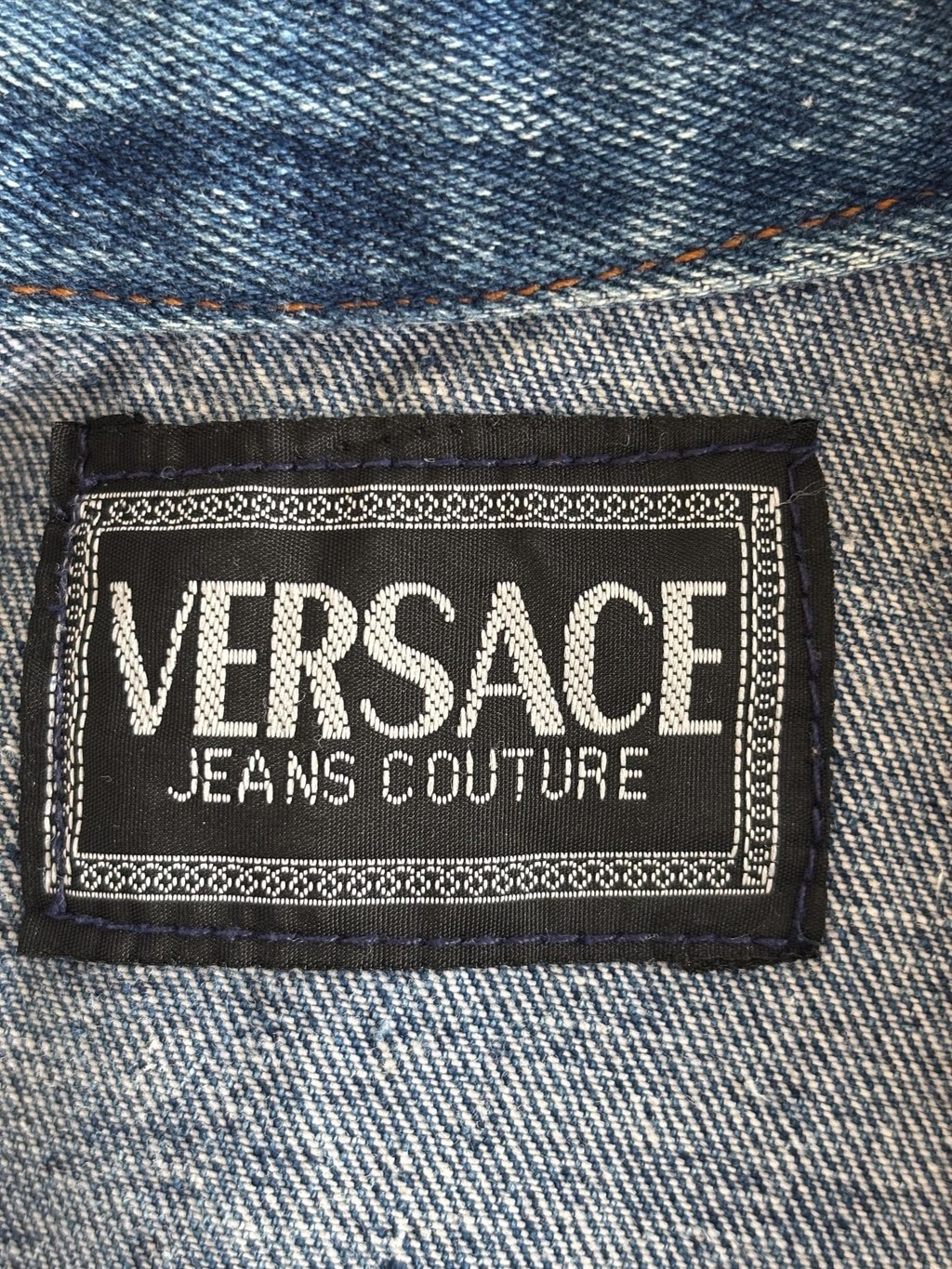 Vintage Versace Jeans Couture Y2K Denim Biker Jacket Medusa Size S