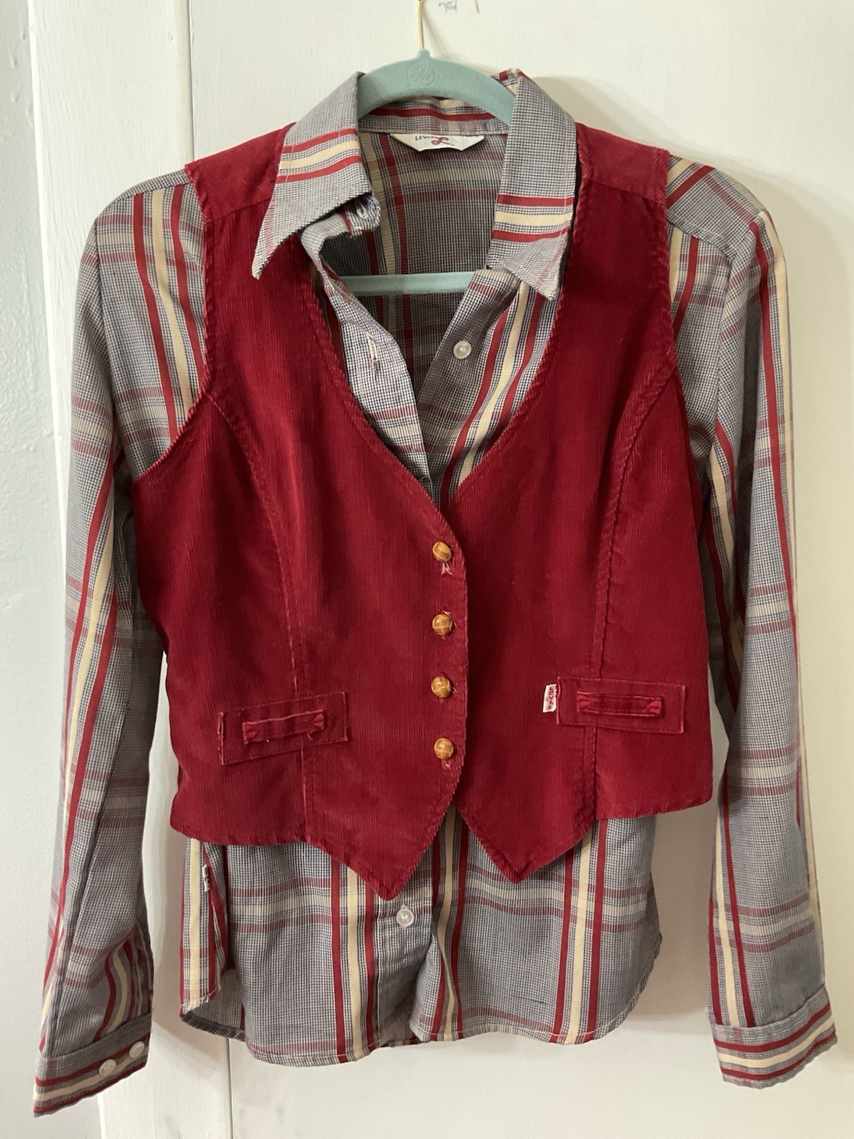 Rare Vintage 1970s Levi’s Corduroy Red Women’s 3 Piece Suit