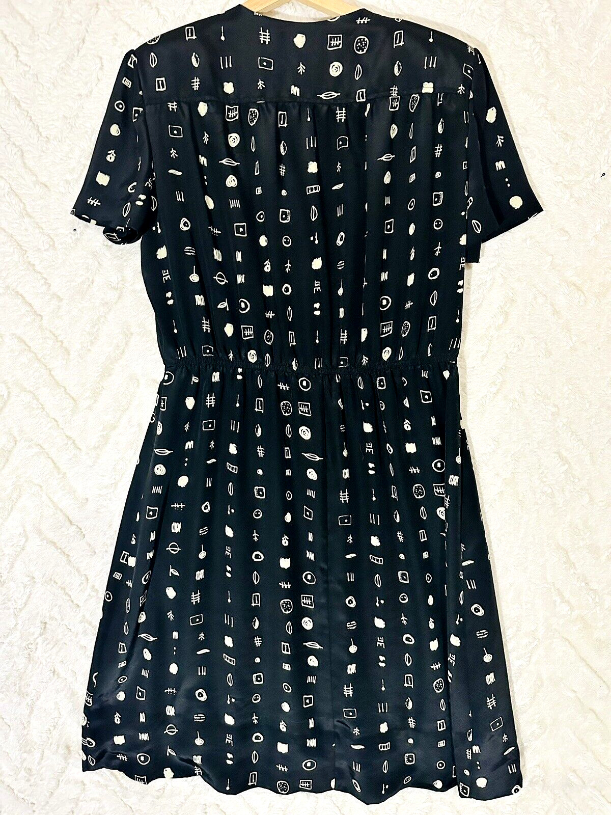 VTG 1980s Leslie Fay SECRETARY Busines shoulder padded elastic waist dress Sz 18