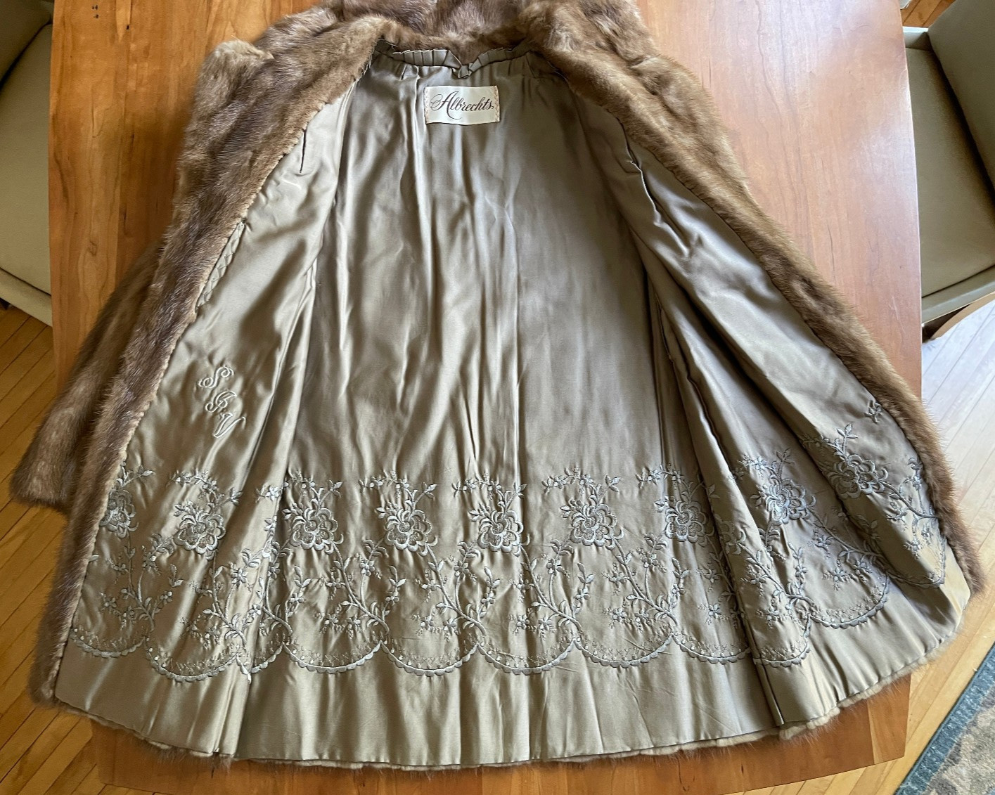 1970 Genuine Mink Jacket 3/4 Length Albrechts High End Furrier Orig Bag Belt M/L