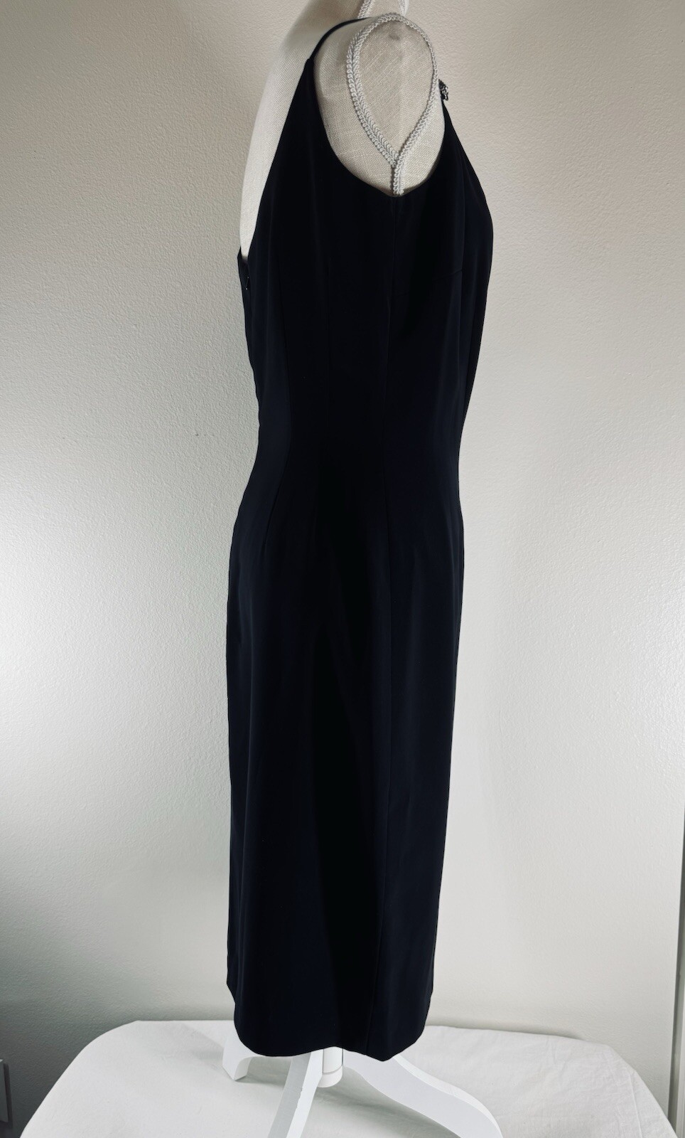 Vtg Y2K Maggy London Size 14 Black Cocktail Spaghetti Strap Dress with Bolero