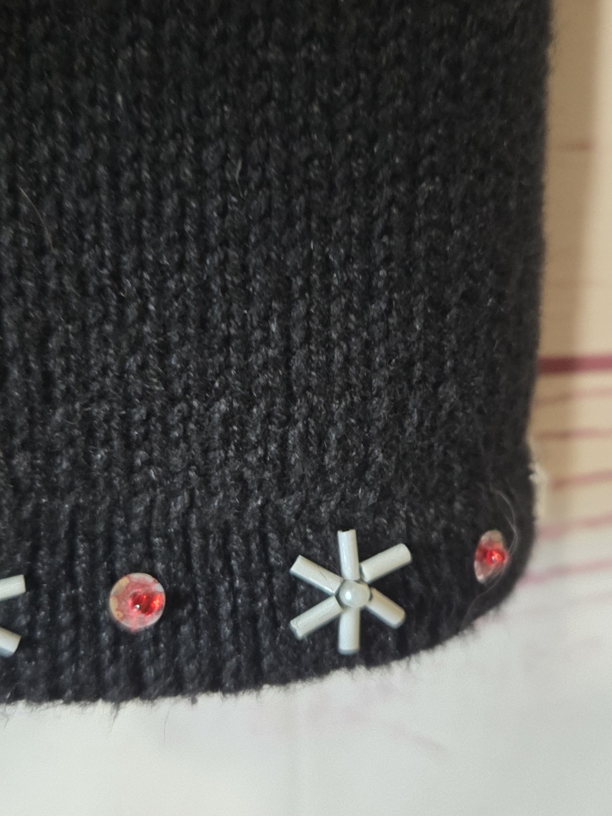 Vtg Tiara Int’l Christmas Zip Cardigan Sweater M Cardinal Snowflake Sequin Beads