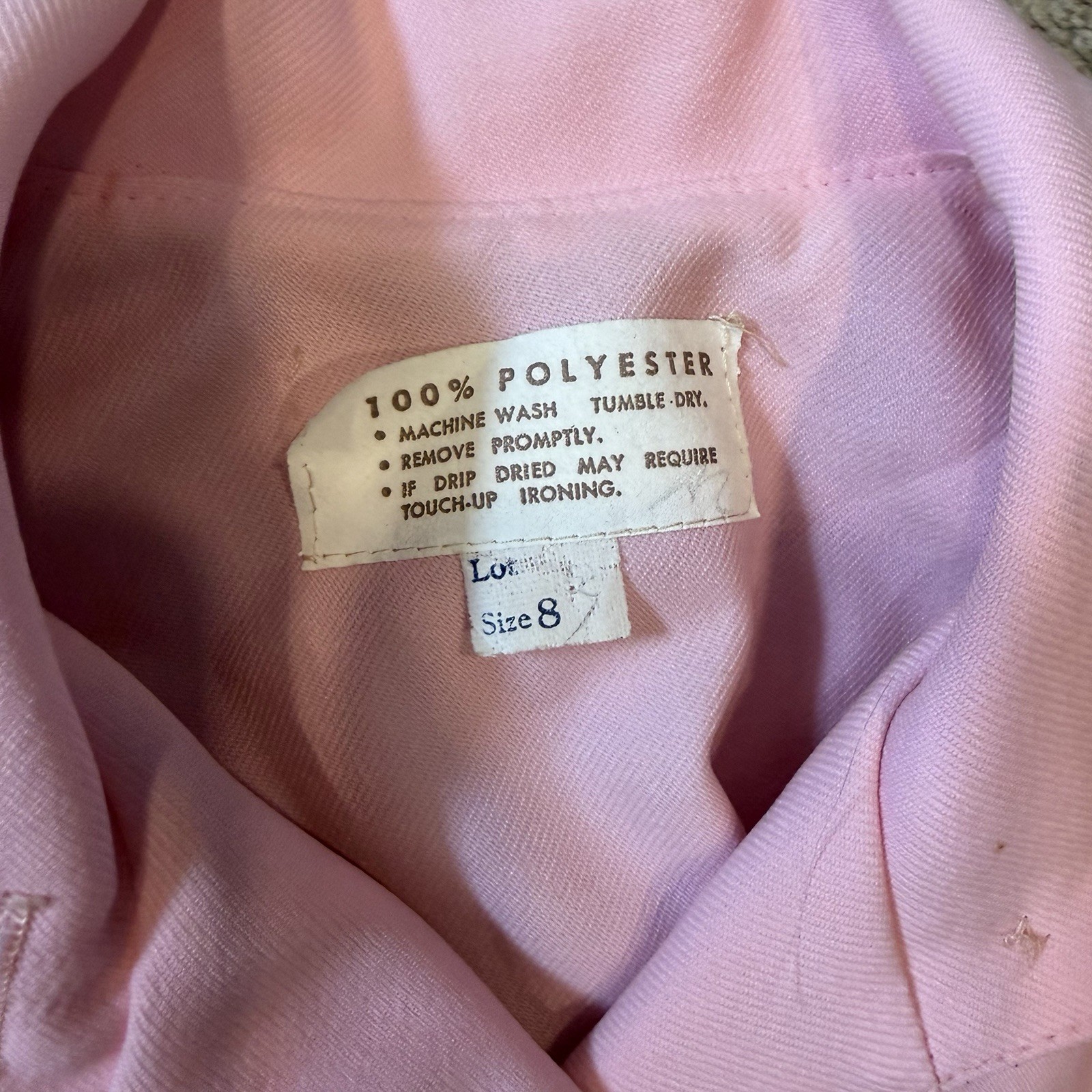 Vintage Sherbet Shirt Dress Juniors 8 Pink Button Front Mod GoGo A Line 60s