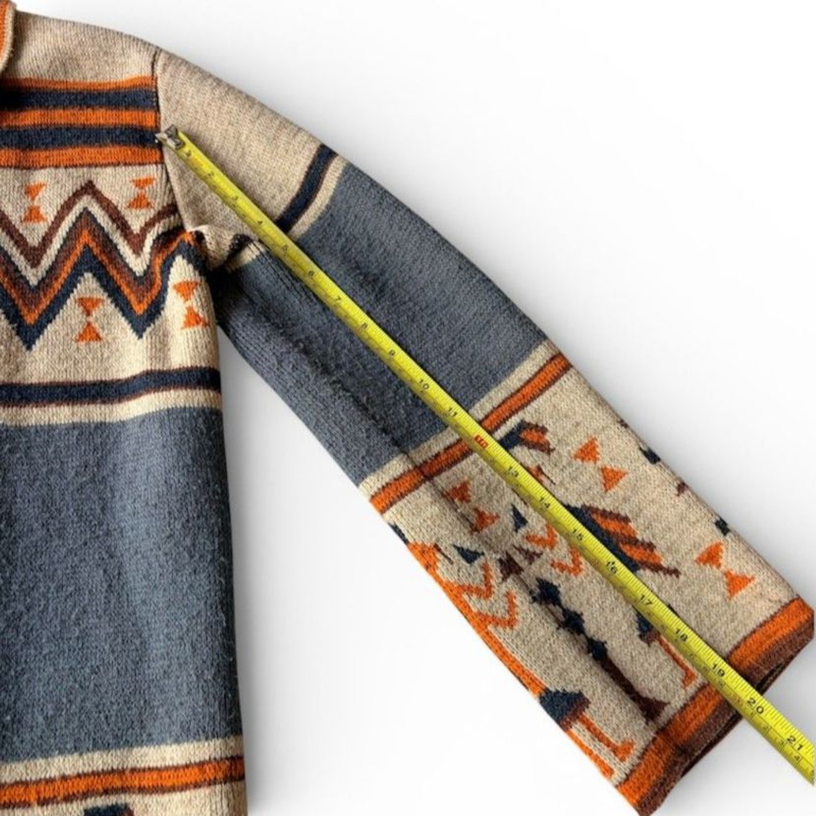 Vintage Sabra Wintuk 70s Cardigan Sweater Southwest Aztec Tribal Boho S/M