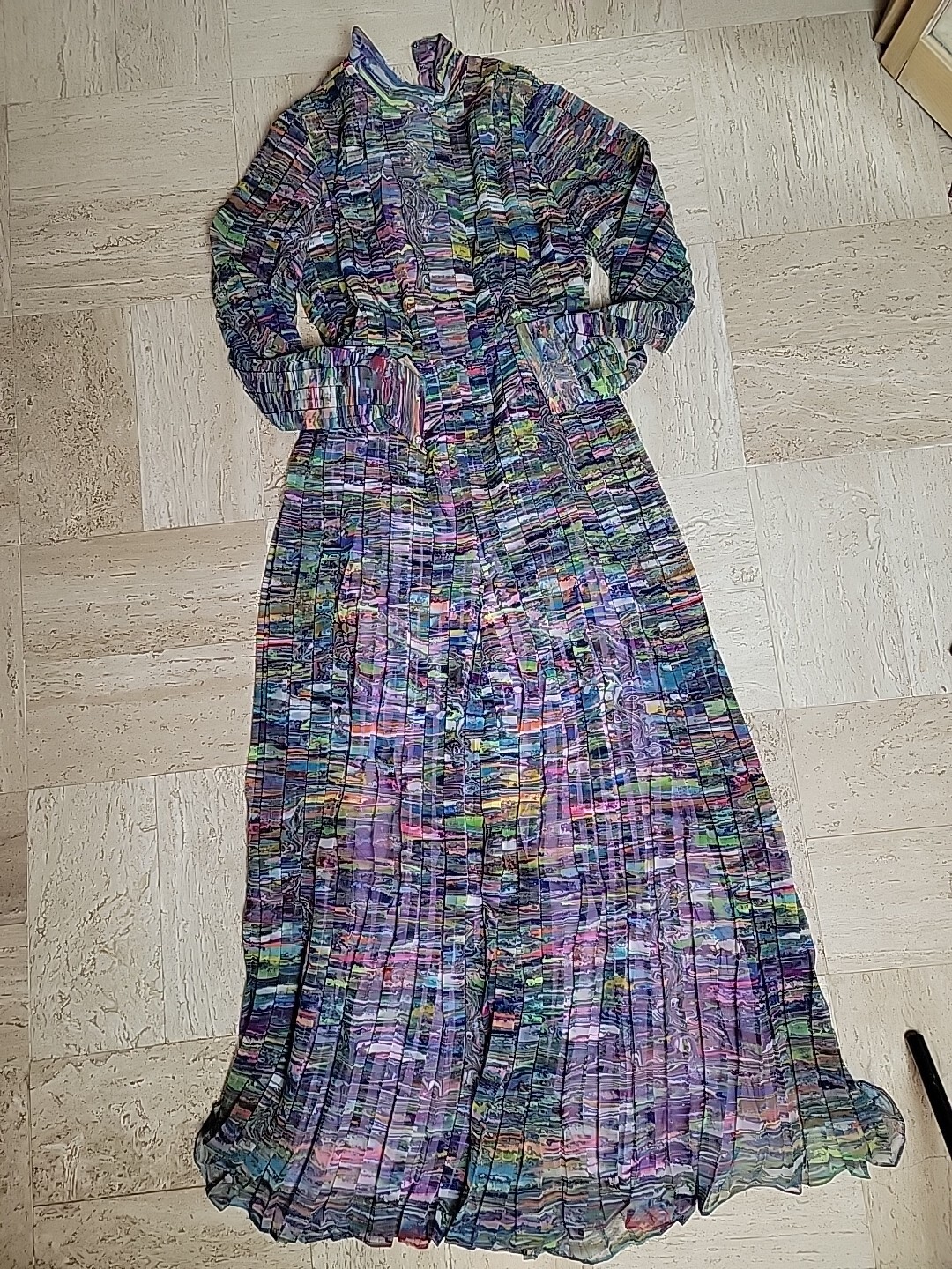 VTG MARITA by ANTHONY MUTO Psychedelic Marble Shirt Dress 1970s VTG Rare Sz S-M