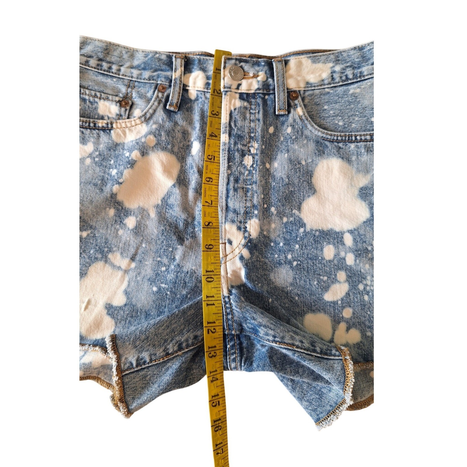 Re/Done Womens Splash 70S High Rise Flat Front Cut-Off Shorts Size 30