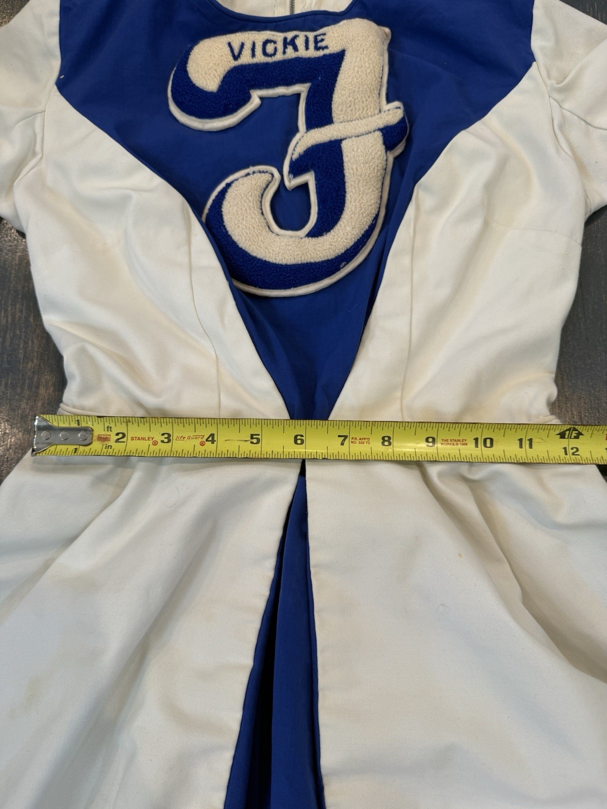 Vintage 1950-60s Cheerleading Uniform Outfit Heavy High Quality Blue & White