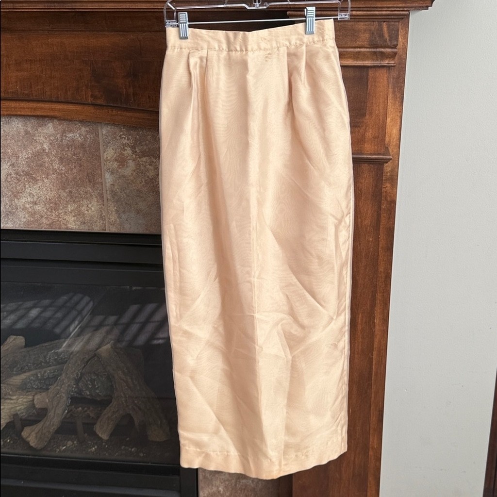 Vintage chic gold two piece Watters & Watters formal peplum top skirt set XS