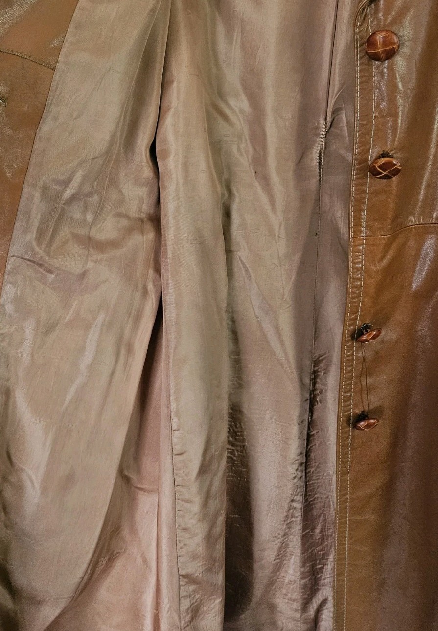 VTG Montgomery Ward The Tannery Women’s Leather Trench Coat Size 9/10