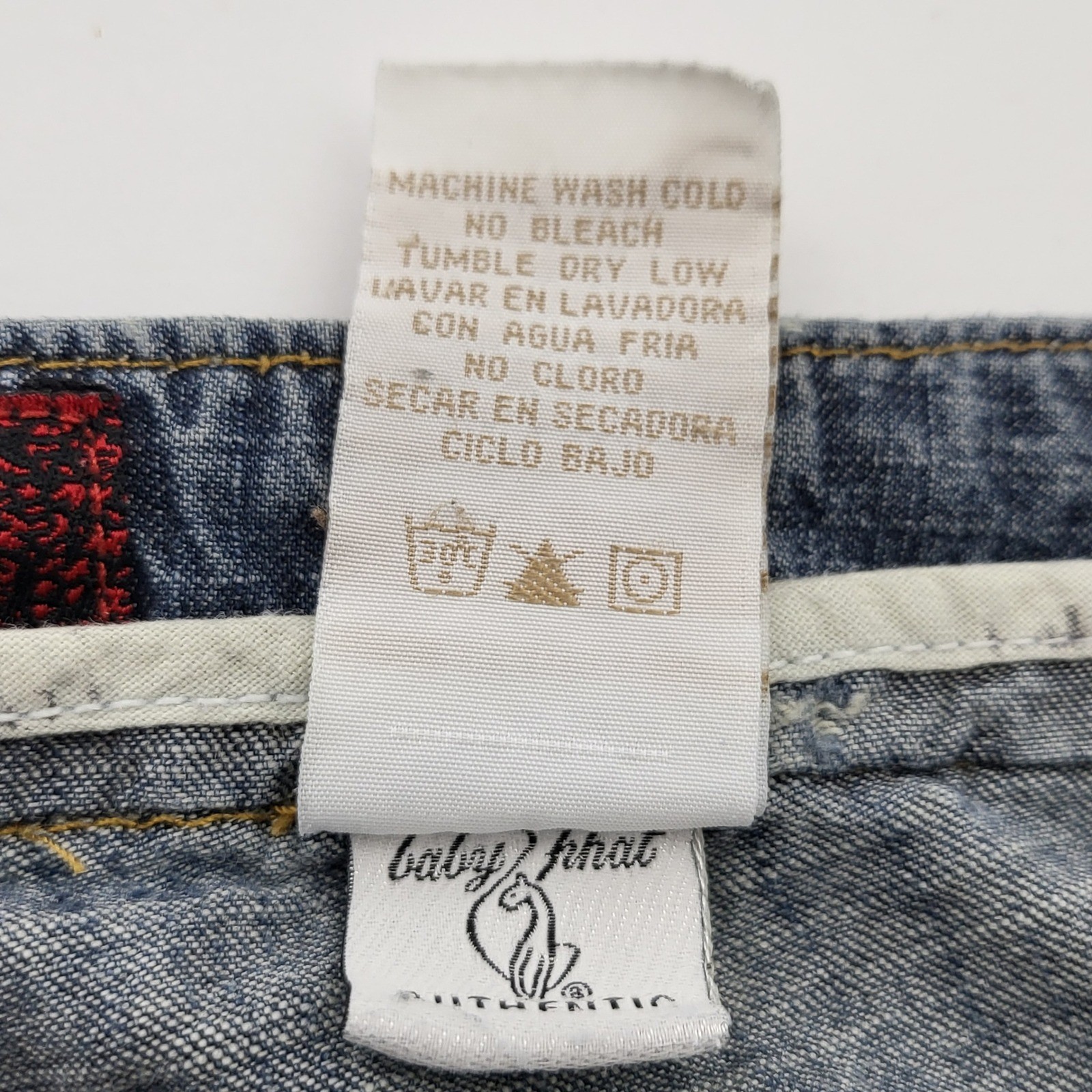 Baby Phat Vintage Y2K Floral Flare Wide Leg Jeans Blue Denim Boho Women 11/12