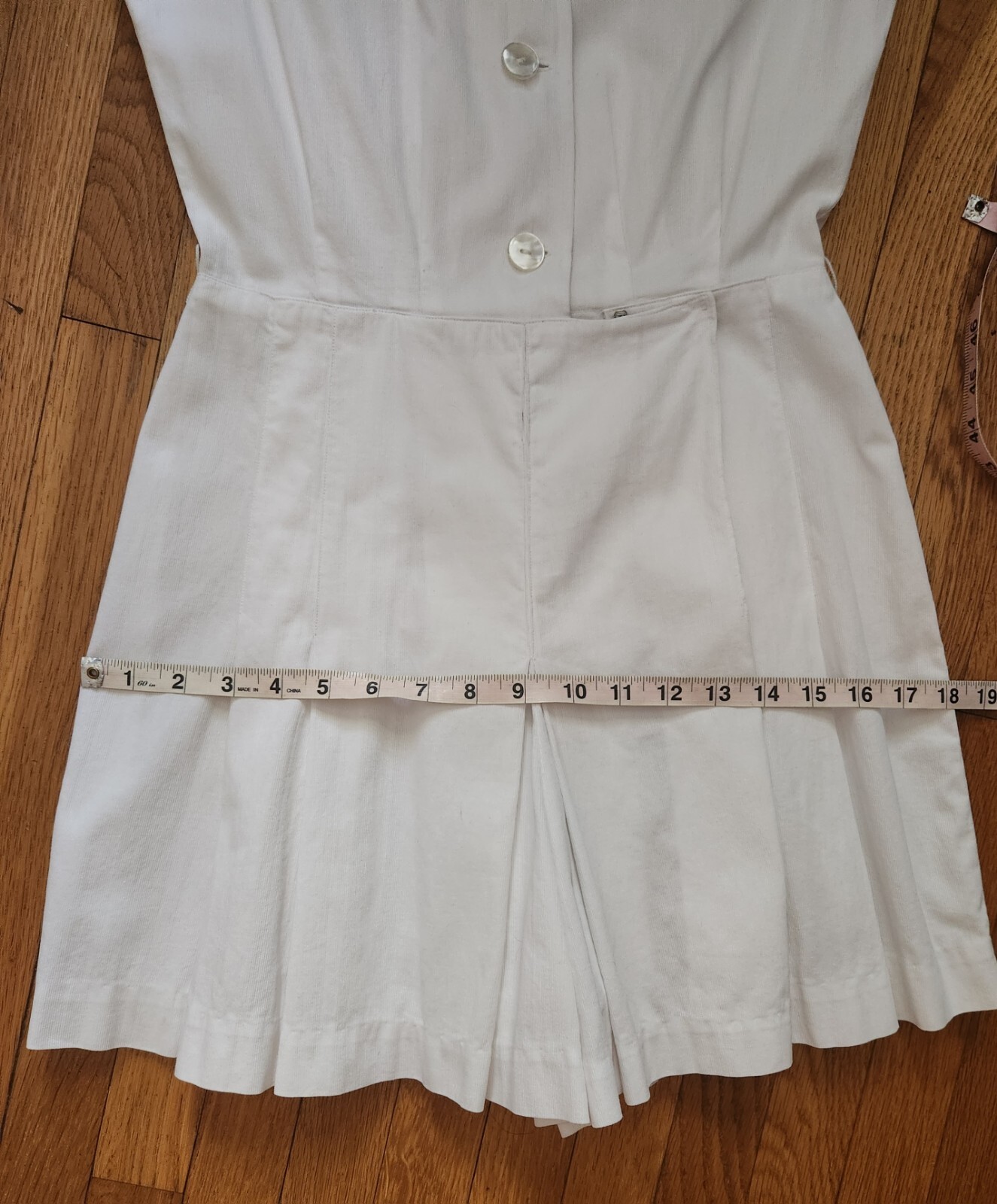 Vintage 1930s Playsuit White Cotton Jumpsuit Romper Beach 30s F.B. Horgan