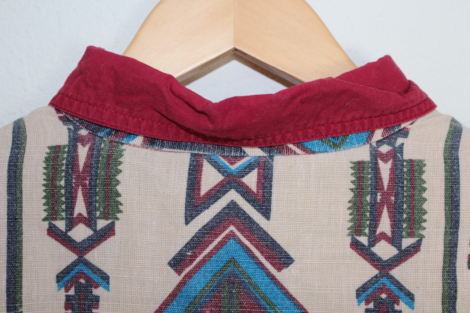 Vintage 90s Adobe Rose Western Southwestern Red Faux Vest Shirt Top Women L