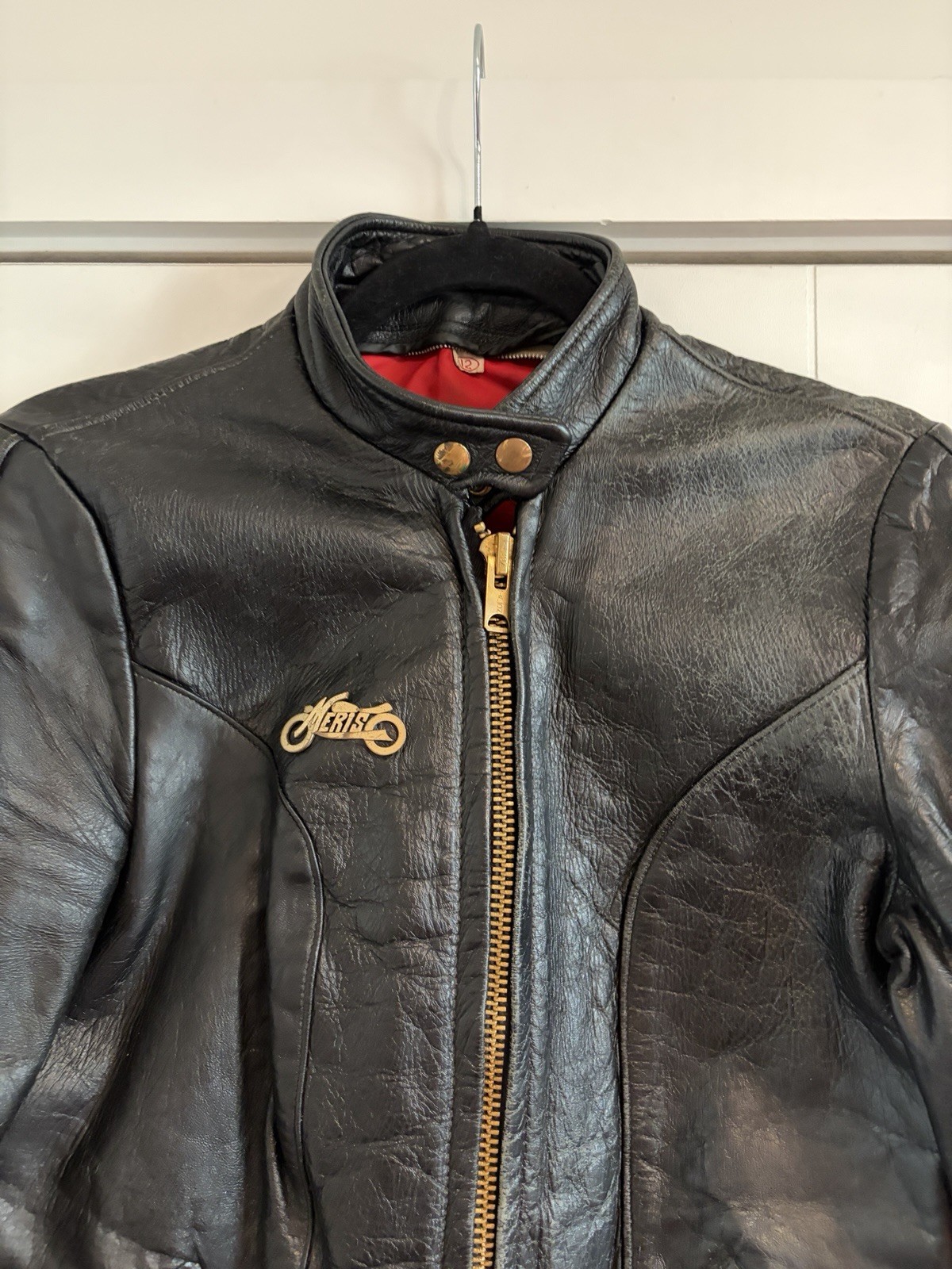 Incredible Vintage Women’s Leather Jacket Brass Hardware 38 Inch Chest