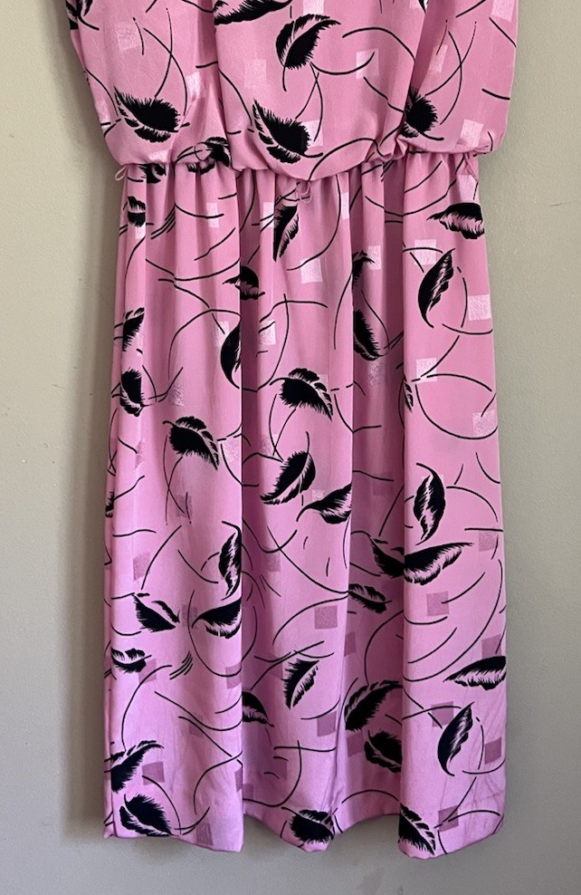 Vintage Dress 1970s 1980s Floral Secretary Womens Size Petites 4 4P Lady Carol