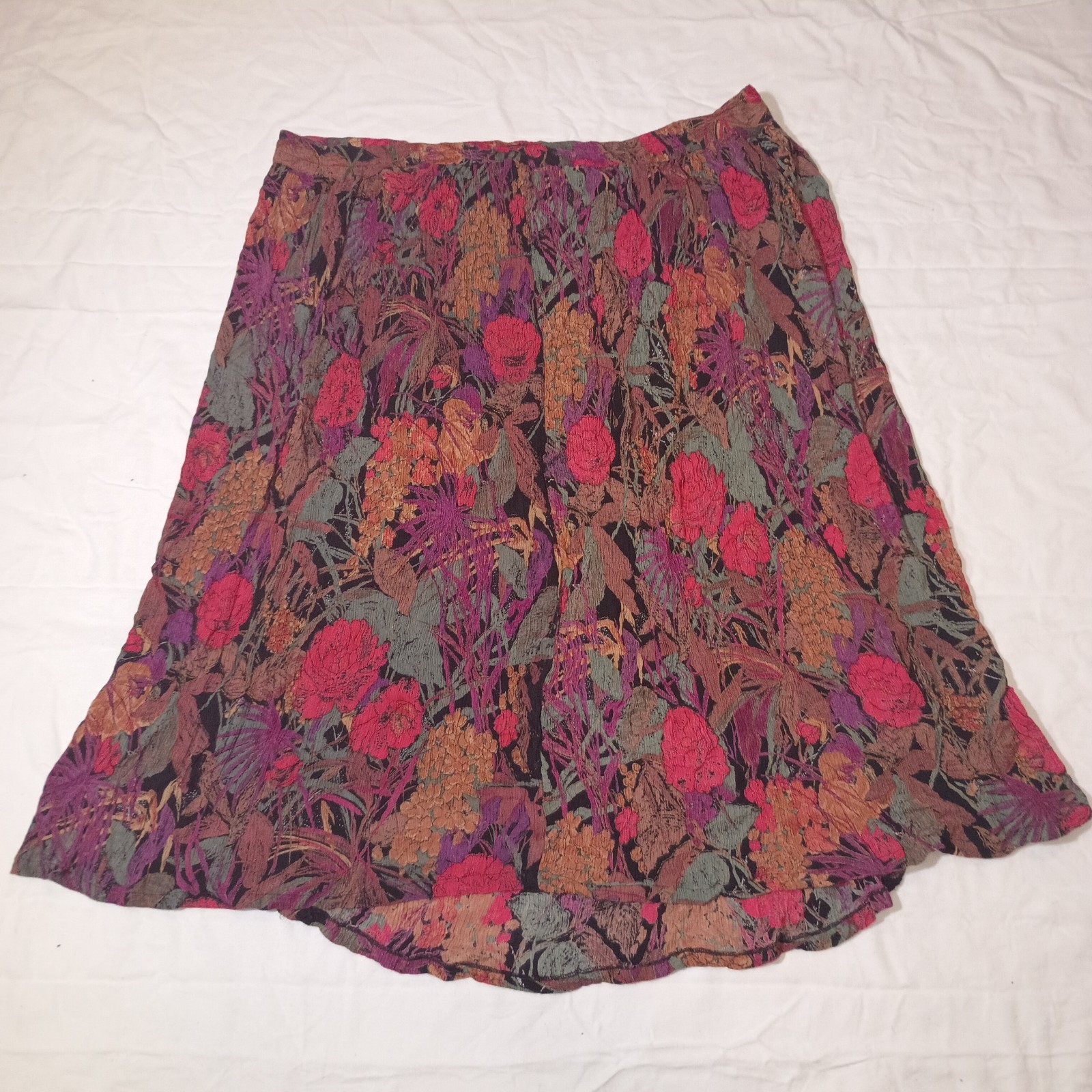 Silvercord II Womans Vintage Flower Hippie Skirt Size 22W Grandmacore