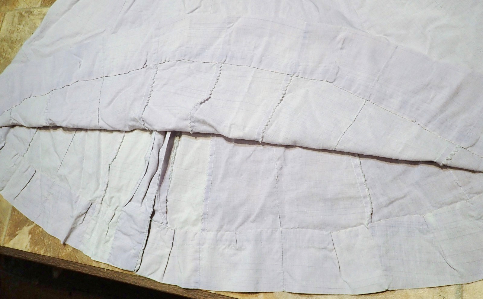 Vintage 80s Lavender Linen Blend Shirt Dress (S) Dolman Sleeve V-Neck Flare Midi