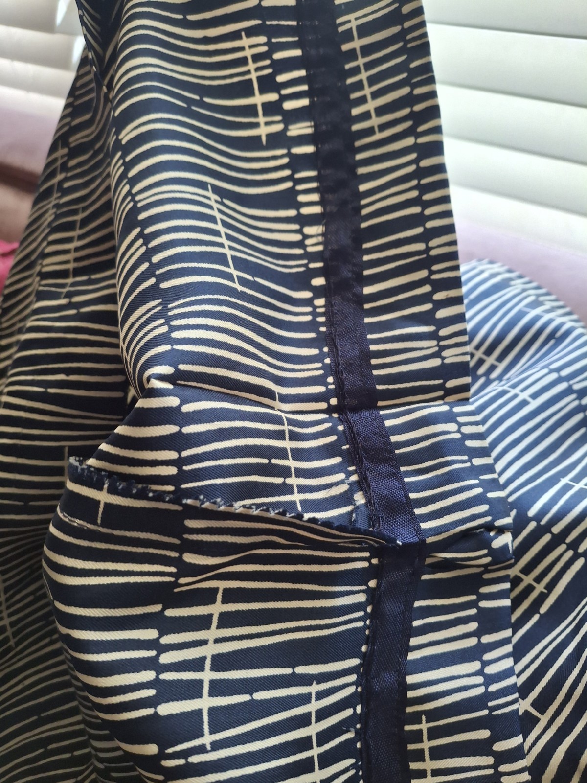Vintage Custom Made Peplum Wiggle Dress Navy & Cream XS/ XXS Petite