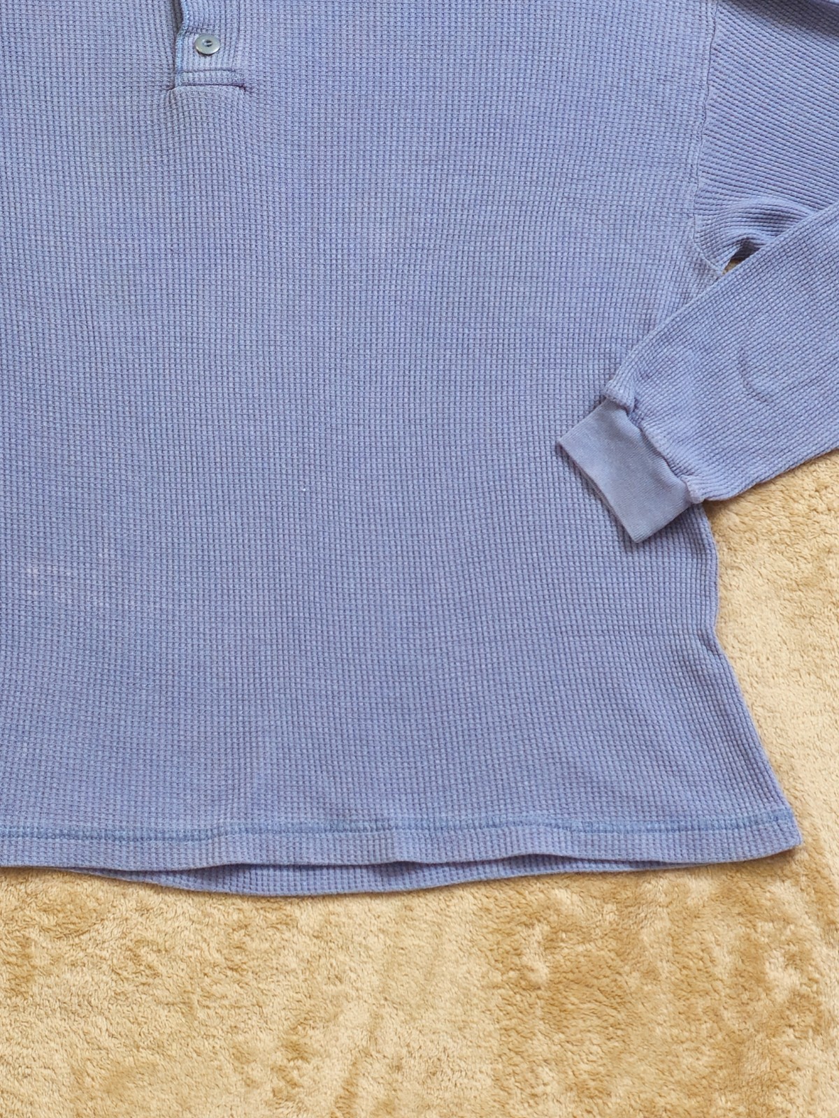 Vintage Blue Womens Hanes Long Sleeve Shirt Made in U.S.A. 100% Cotton Size L