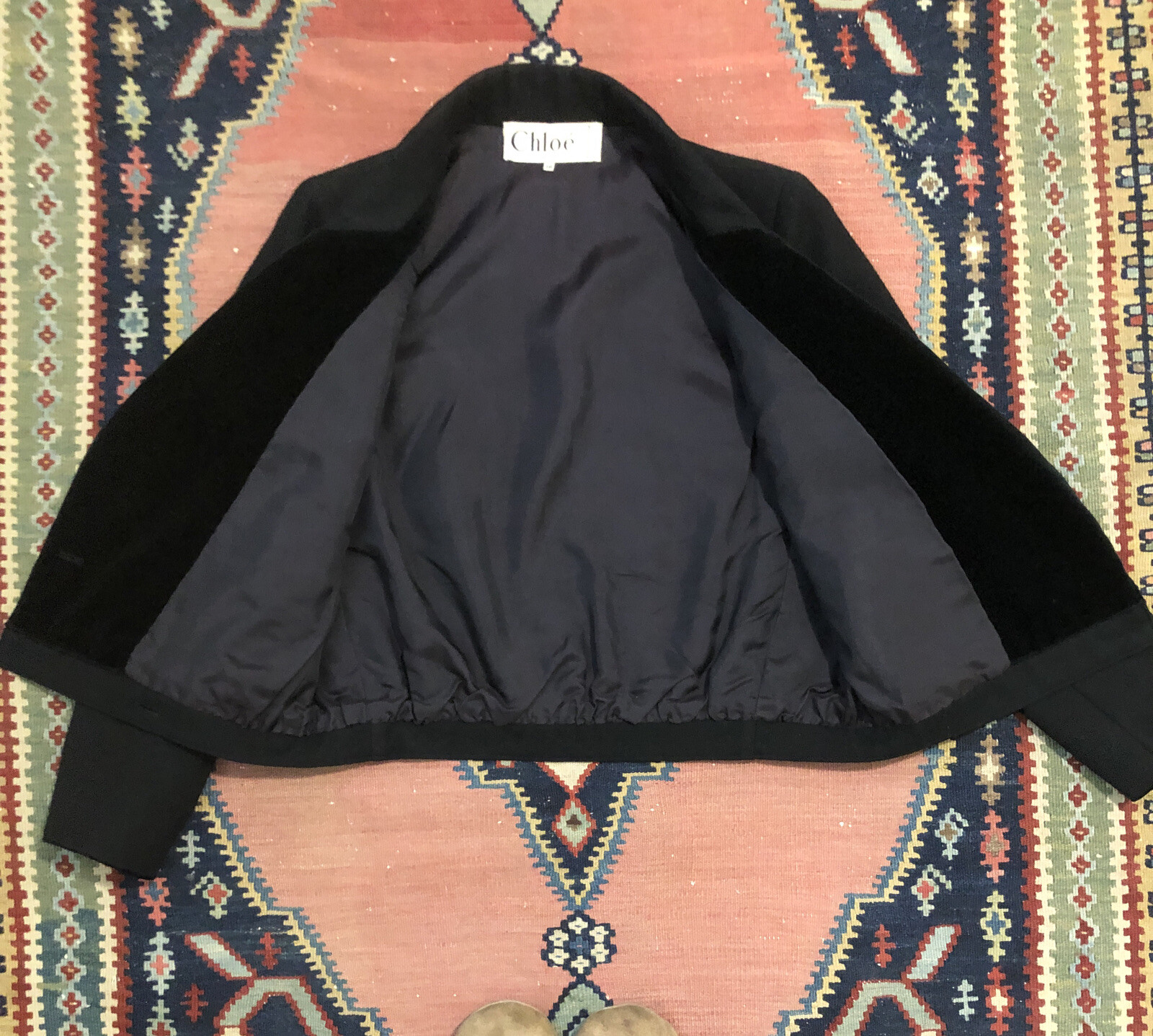CHLOE VINTAGE BLACK JACKET MADE IN FRANCE SIZE 36