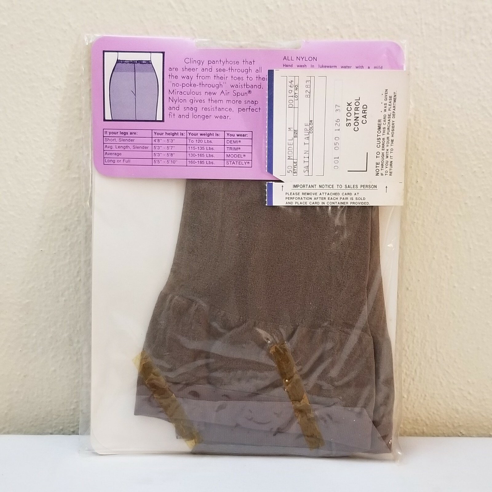 Vtg Round the Clock Satin Taupe Sz Average Sandalfoot Miracle Air Spun Pantyhose