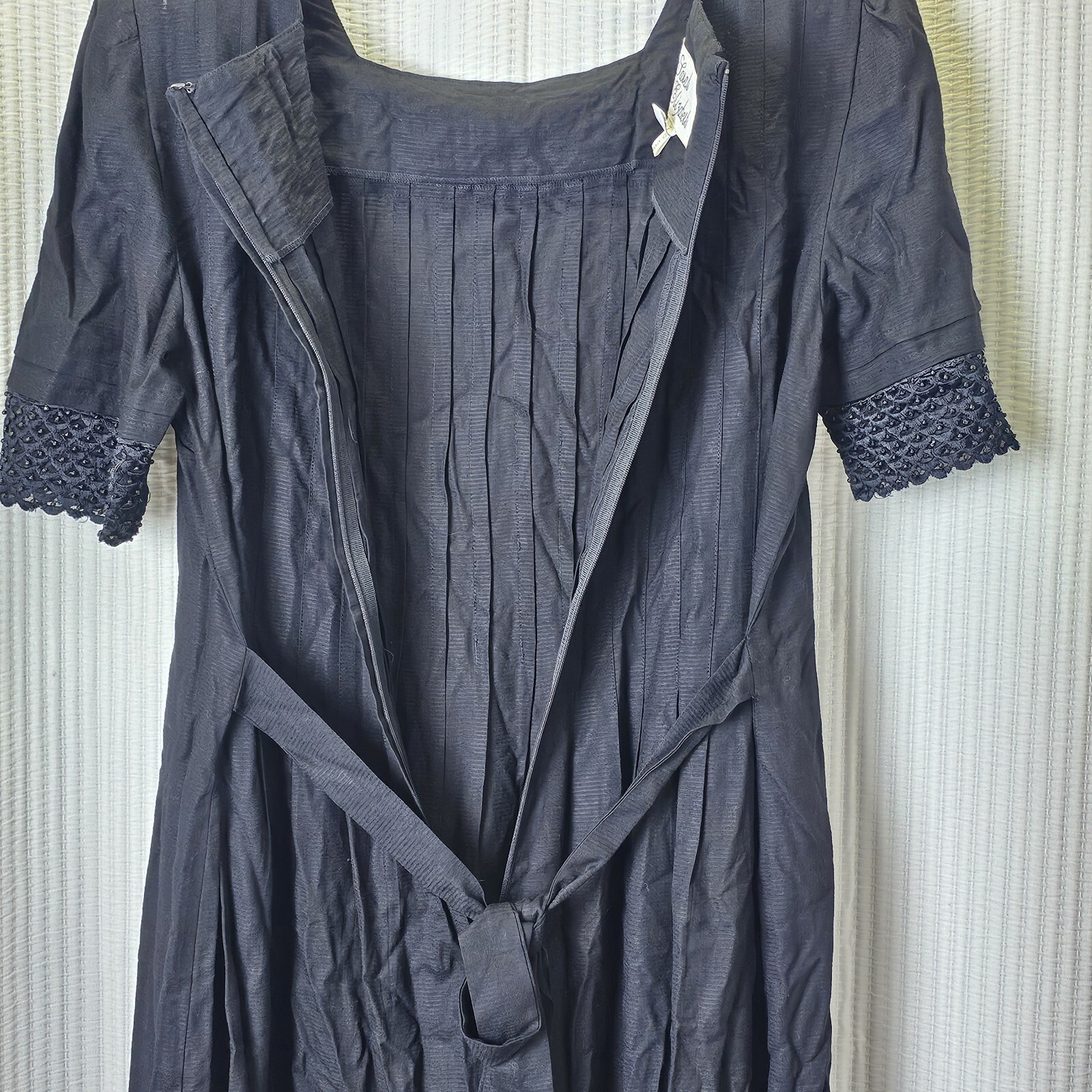 Vintage rayon gauze weight Sarah Elizabeth cottage core short sleeve dress sz 12