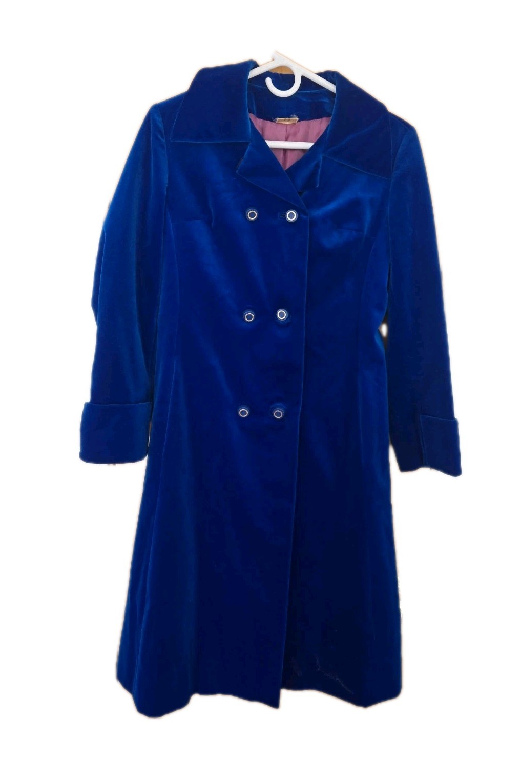 Surrey Classics 1960’s Double Breasted Blue Velvet Coat Size 8 Rare