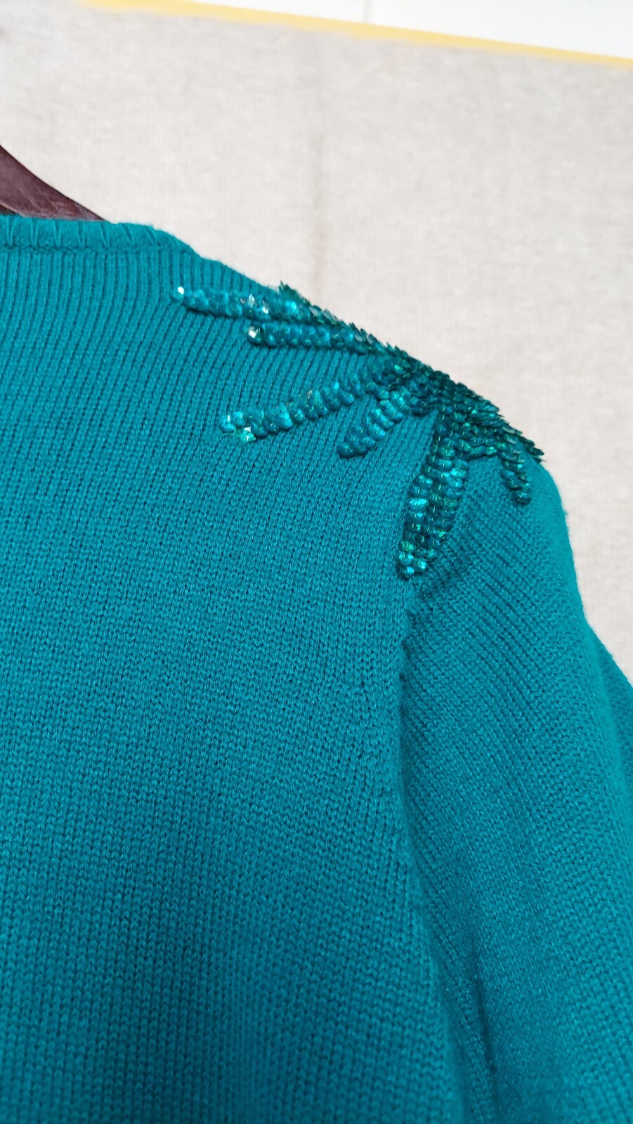 Plain Jane Vintage Sweater Dress Small Green Sequin 80s Sweet Baby Jane 2.24