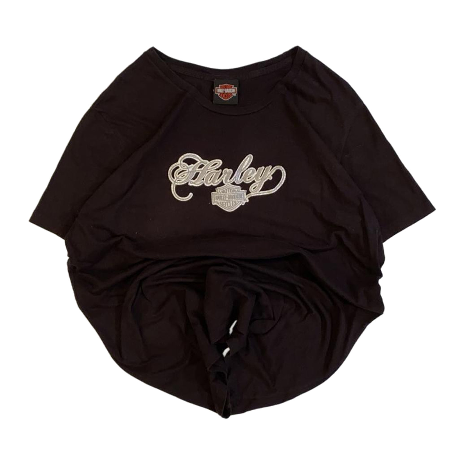 Harley Davidson Women’s Embroidered Logo Short Sleeve T Shirt Black XXL