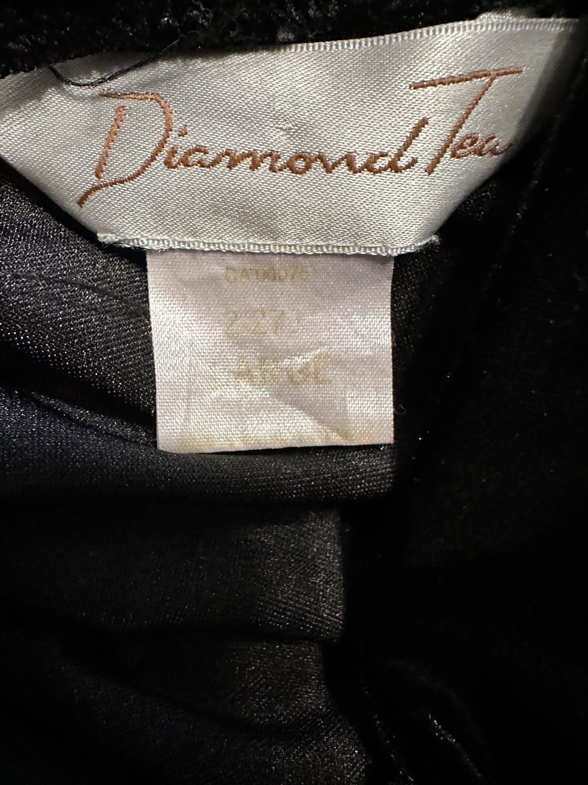 Diamond Tea Black/Gold Velour House Coat Robe Leopard Print Paisley L Mrs. Roper