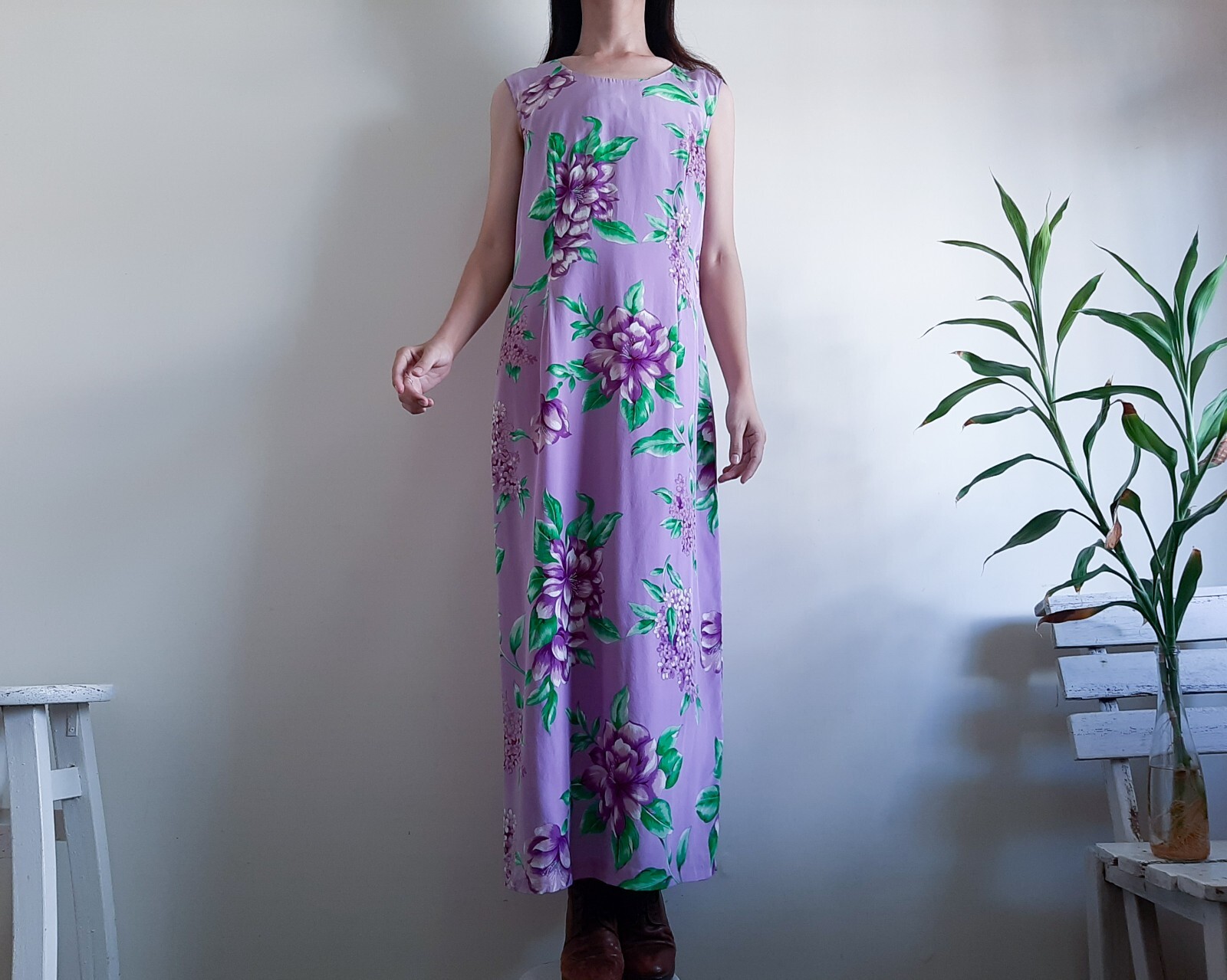 METRO STYLE Purple Floral 100% Silk Dress Jacket Set 2 Piece set Size 16 Size XL