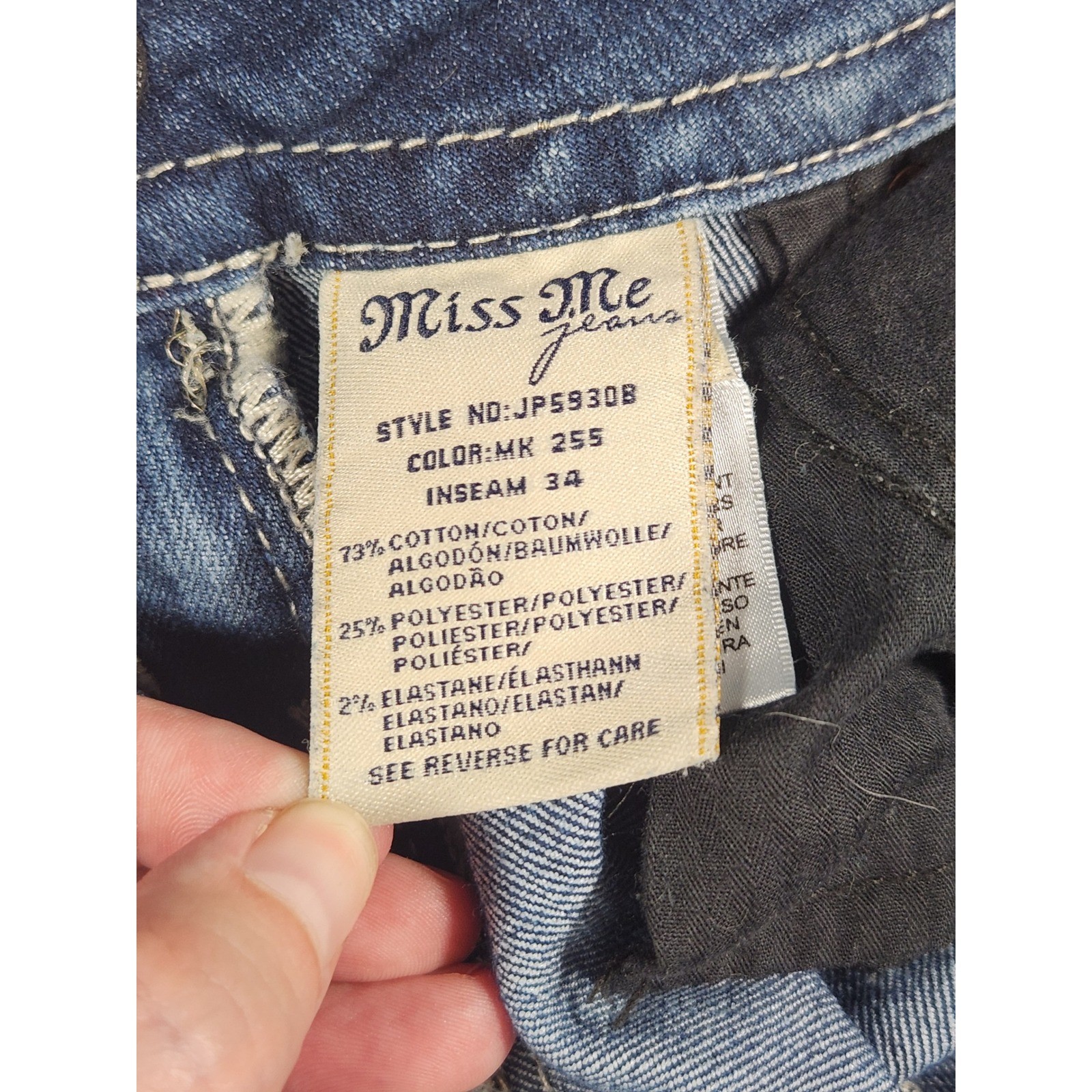 Miss Me Signature Rise Boot Jean Floral Rhinestone Embroidered Pocket Sz 24 Y2K