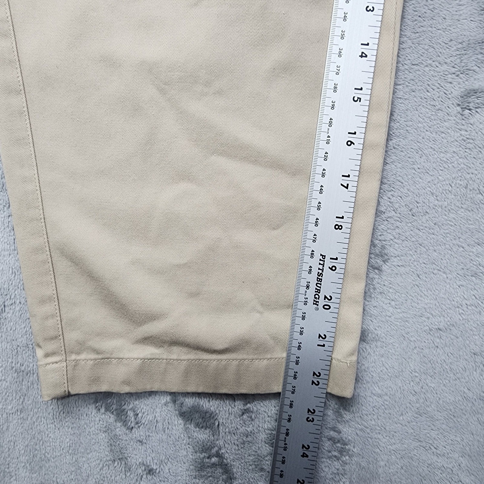 Vintage 90s LL Bean Pants Womens 14 Beige Khaki Original Fit High Rise Crop Hem