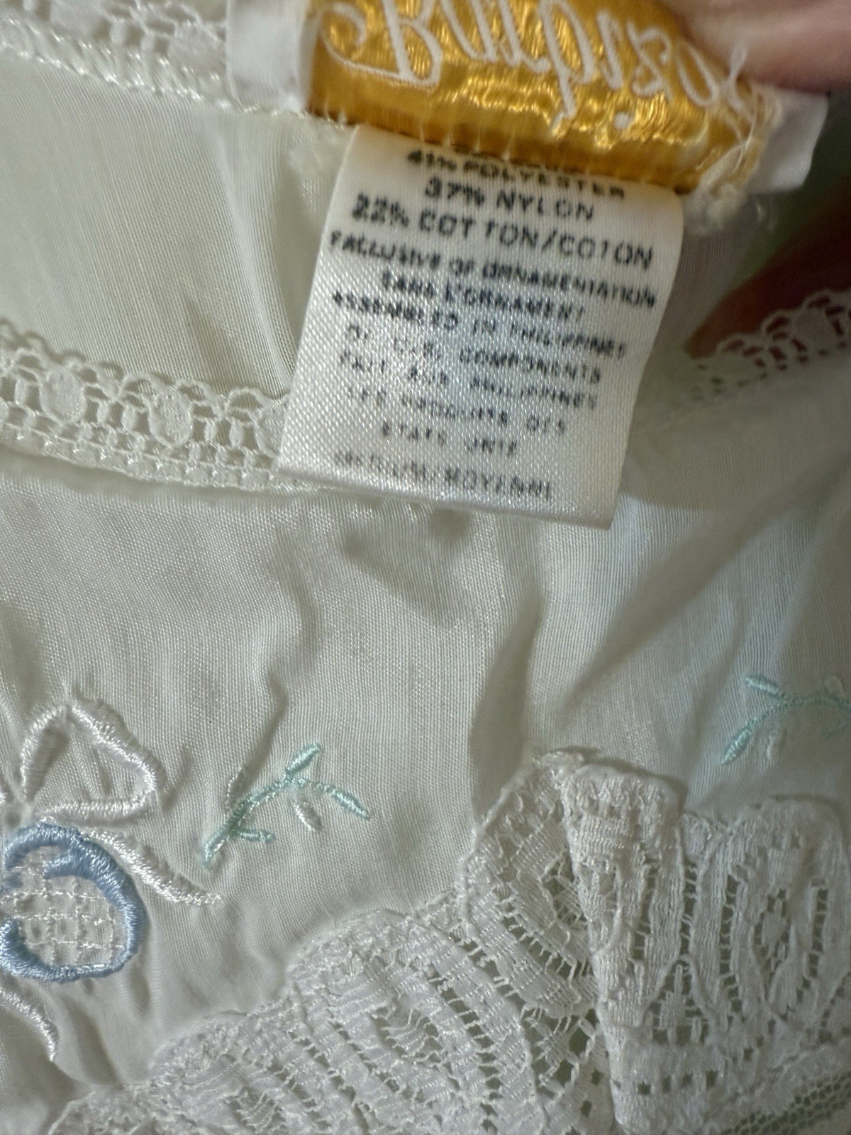 Barbizon Light Green Nightgown Lace Polyester Blend Ladies