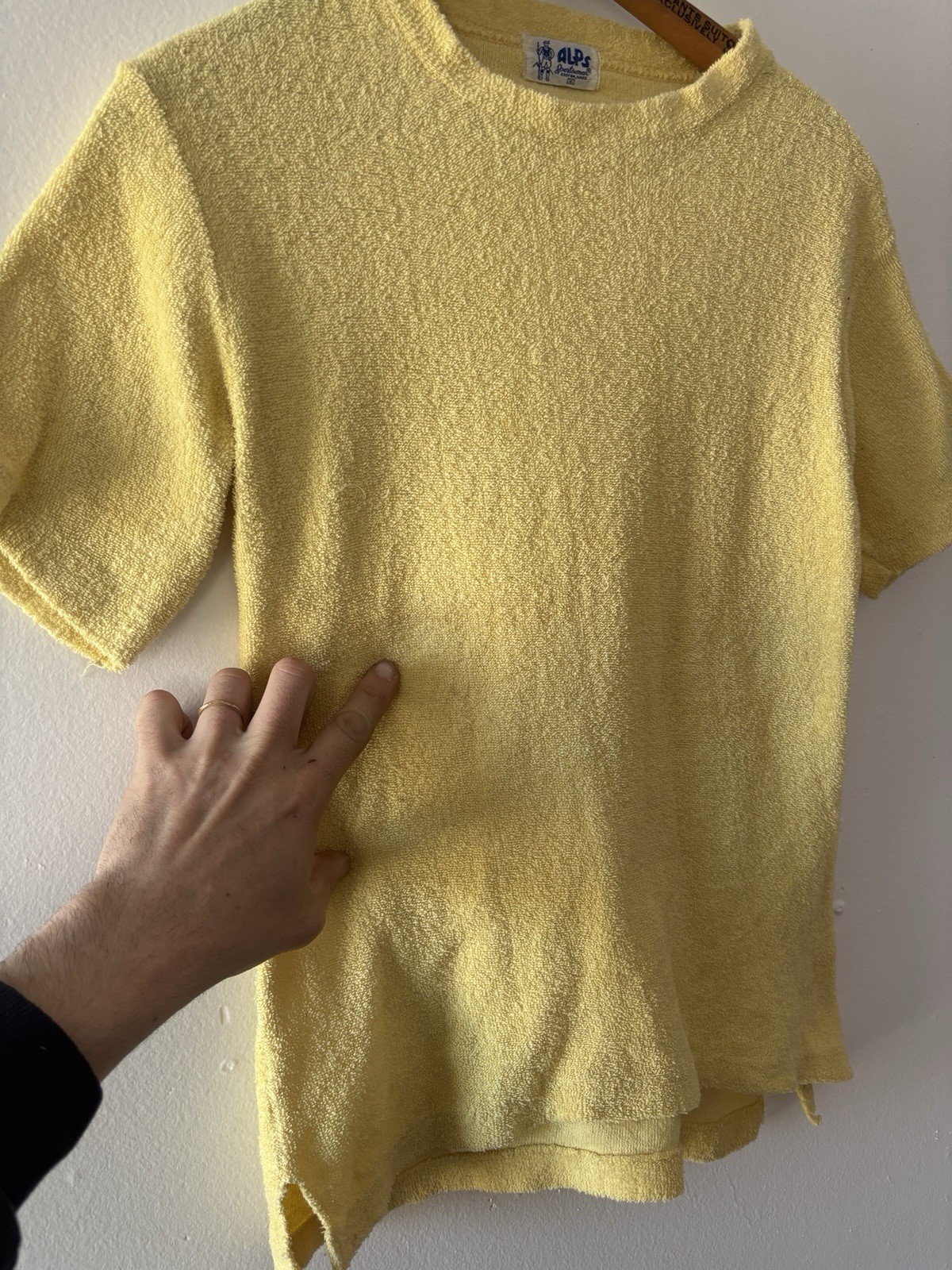 Vintage 50s 60s Alps Sportswear Terry Cloth T Shirt Tiki Surfer Unisex Small