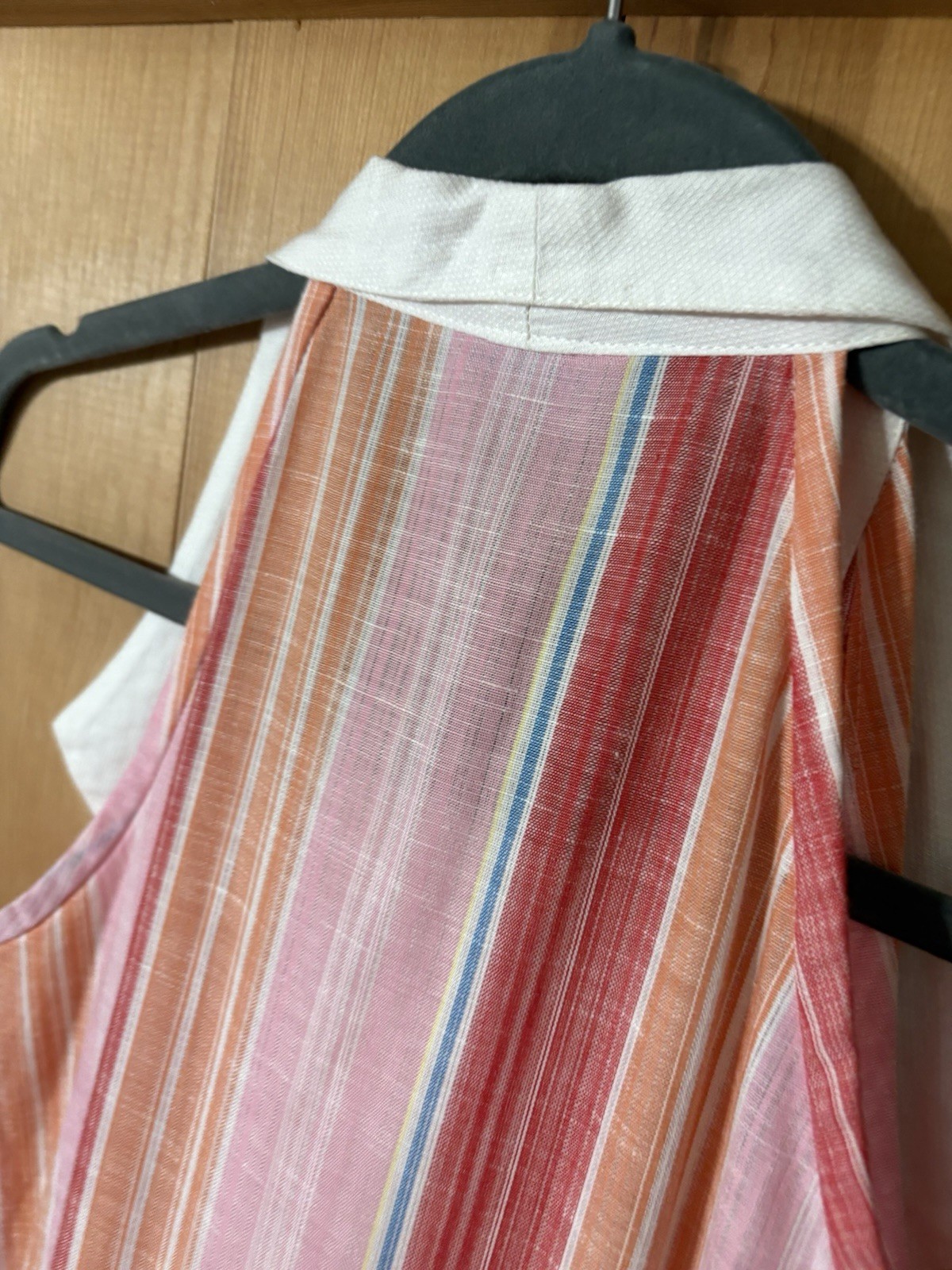 VTG Gianfranco Firenze Women’s Sz S Collared 50s Style Striped Maxi Dress Pink