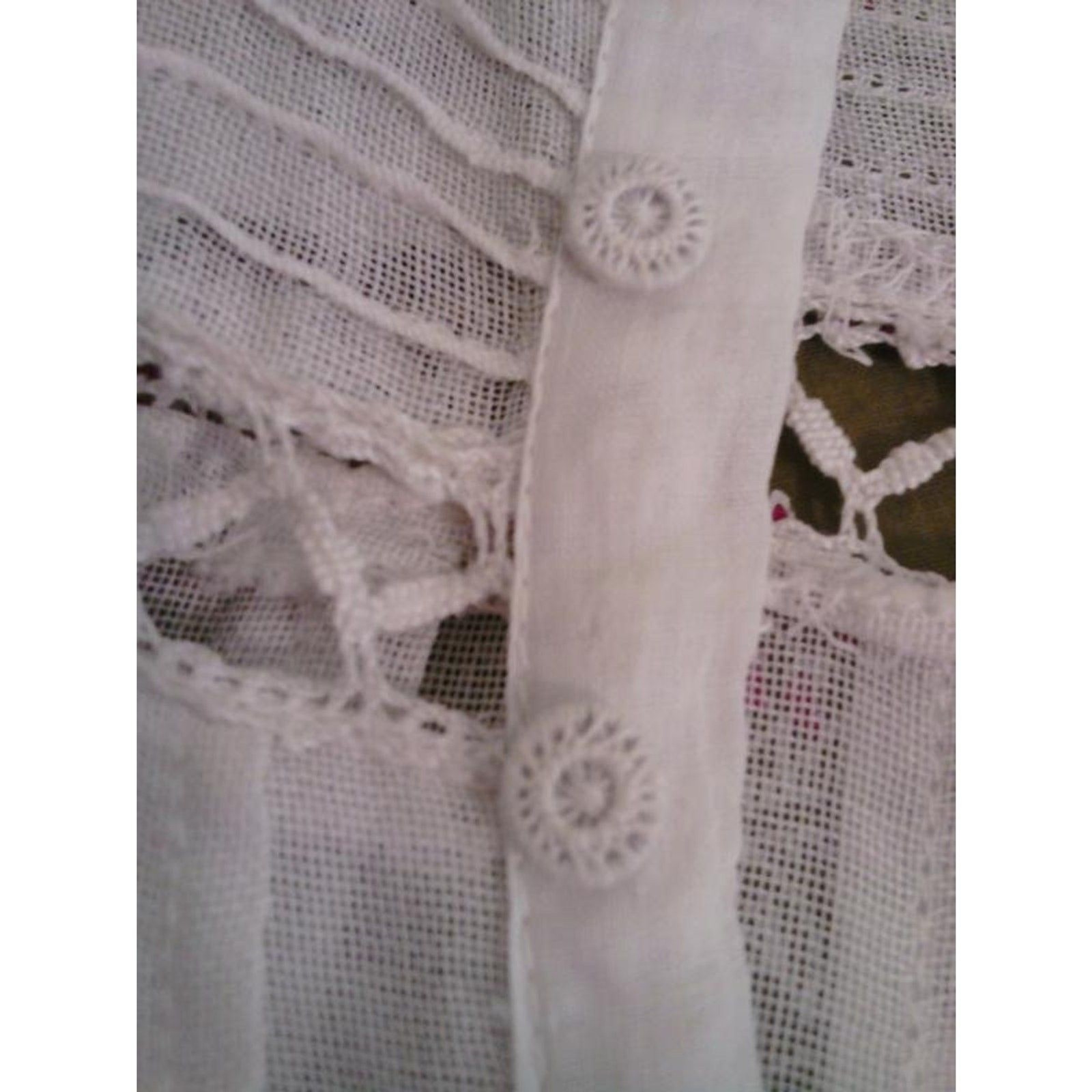 Vintage Edwardian Tea Dress Downton Abbey XS Small Wedding Ivory Cotton Lace