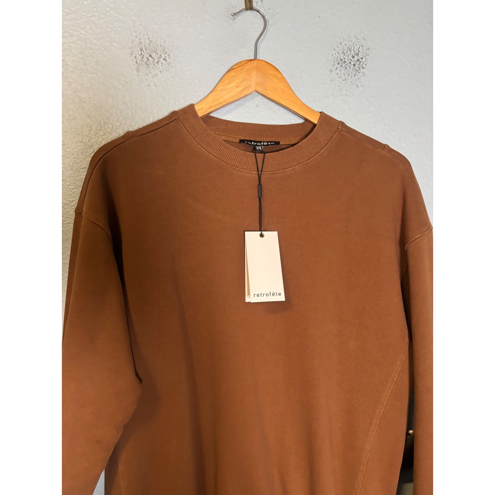 NWT Retrofete Nova Sweater Mini Dress Glazed Ginger Brown Size XS
