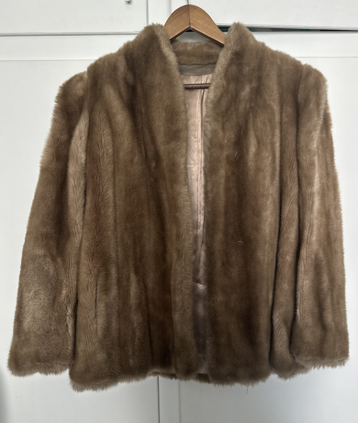 Vintage Faux Brown Fur Cost Career Originals Tissavel French Fabric Union Made